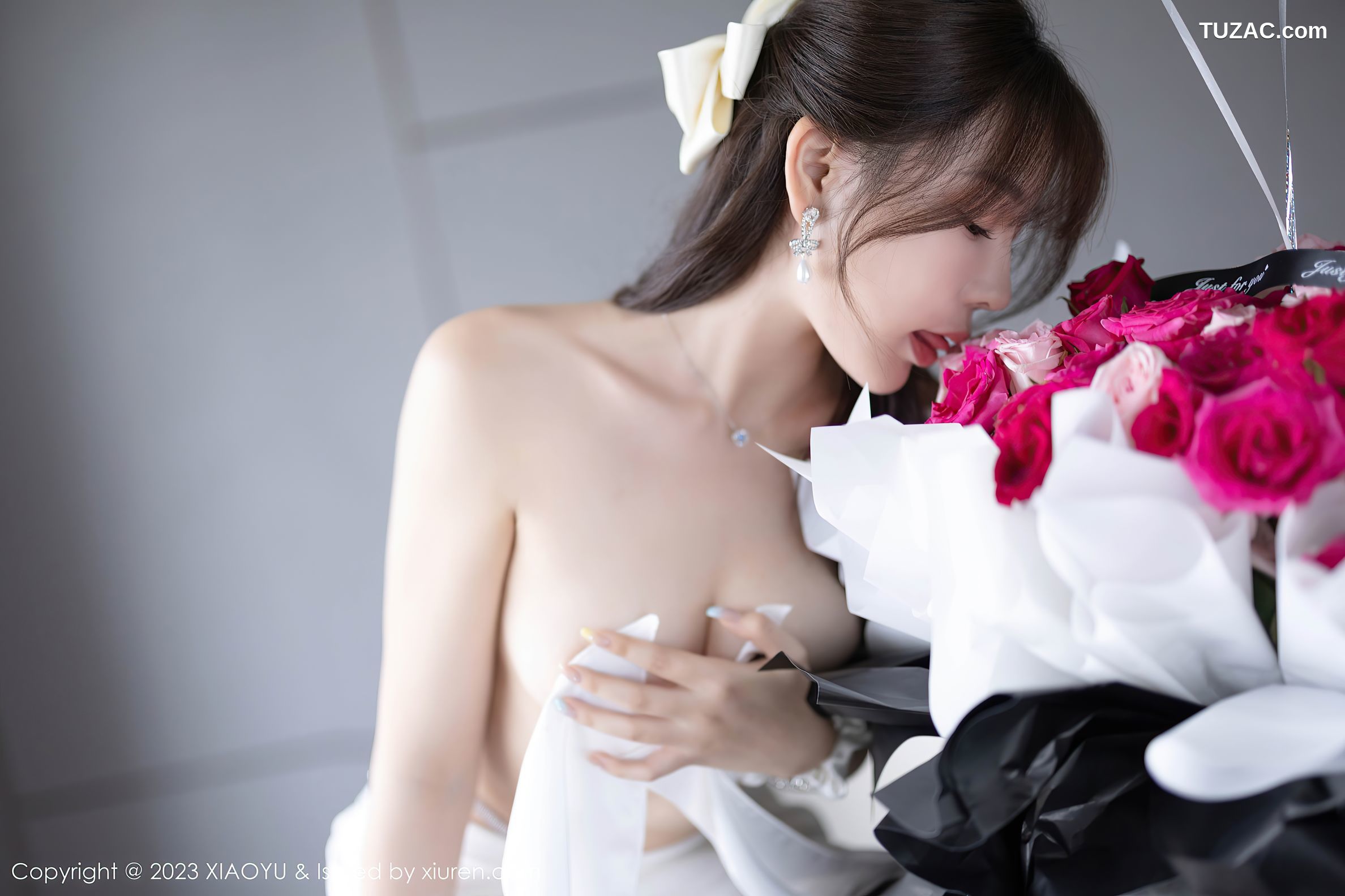 XiaoYu语画界-1131-徐莉芝Booty-白吊带短连衣裙-黑色情趣内衣-2023.10.23