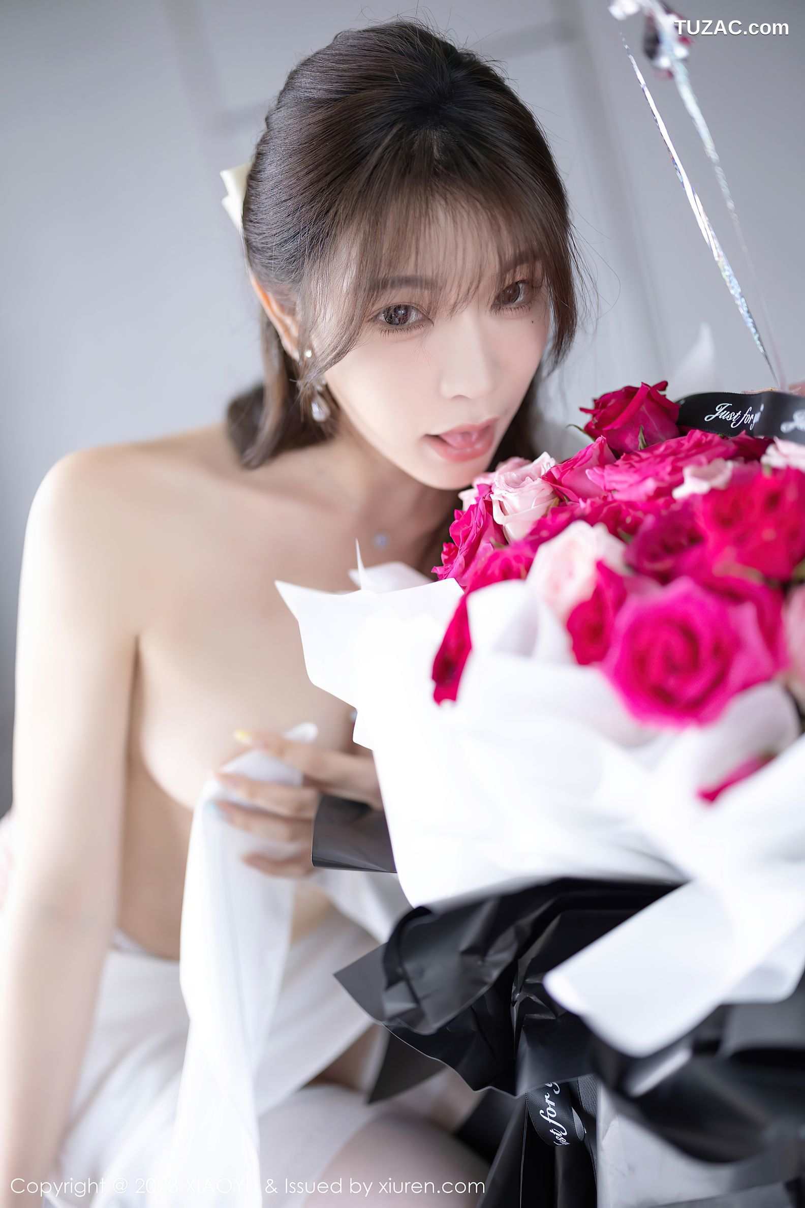 XiaoYu语画界-1131-徐莉芝Booty-白吊带短连衣裙-黑色情趣内衣-2023.10.23