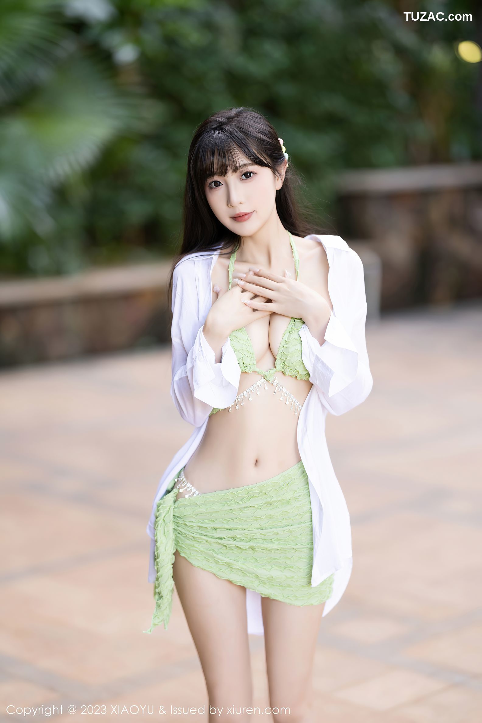 XiaoYu语画界-1145-林星阑-白衬衫绿色比基尼灰色情趣内衣-2023.11.14