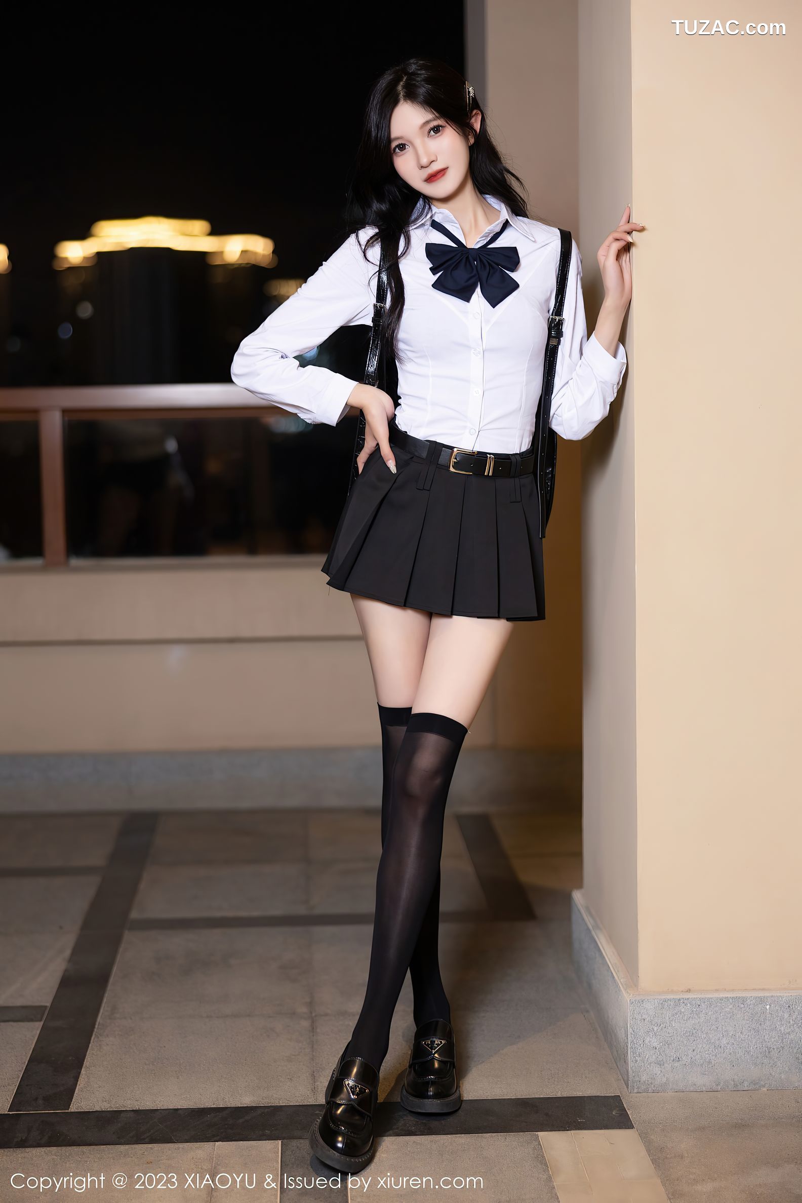 XiaoYu语画界-1150-程程程-白衬衫黑短裙黑丝黑蕾丝-2023.11.22
