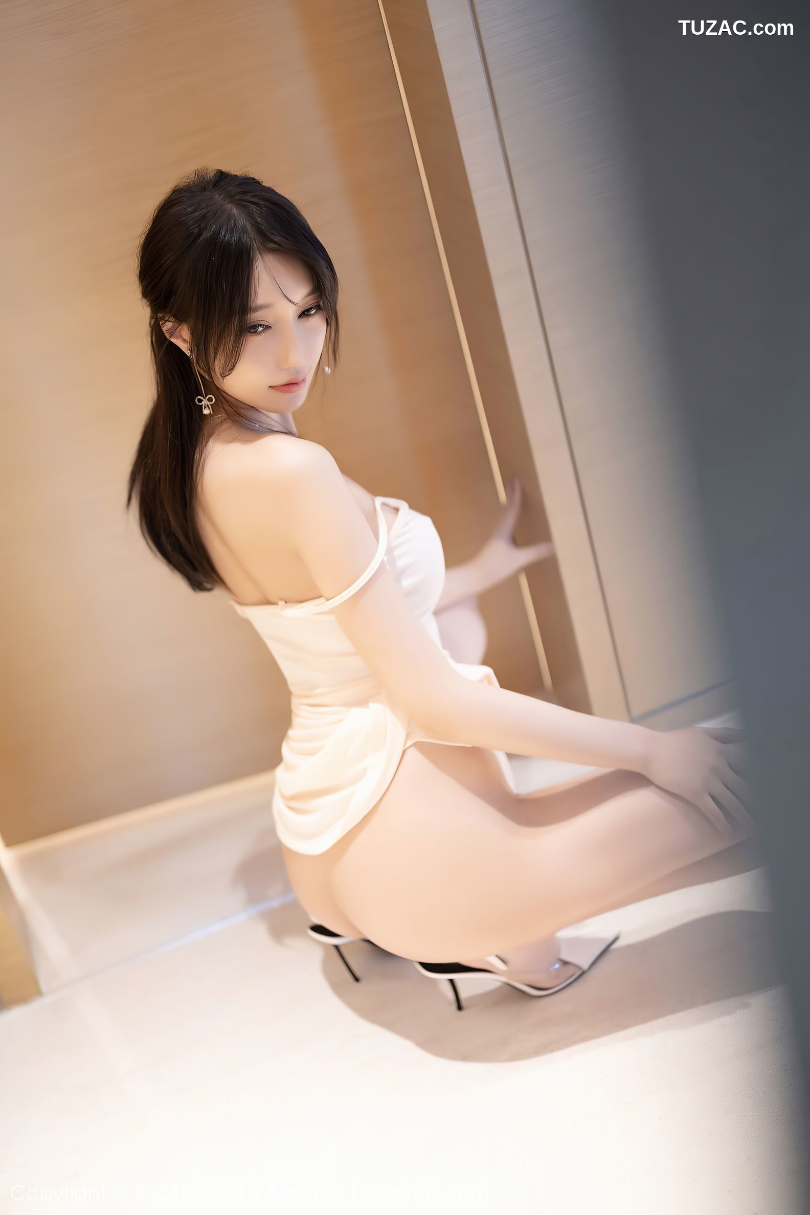 XiaoYu语画界-1167-玥儿玥er-白色连衣长裙白色内衣-2023.12.19