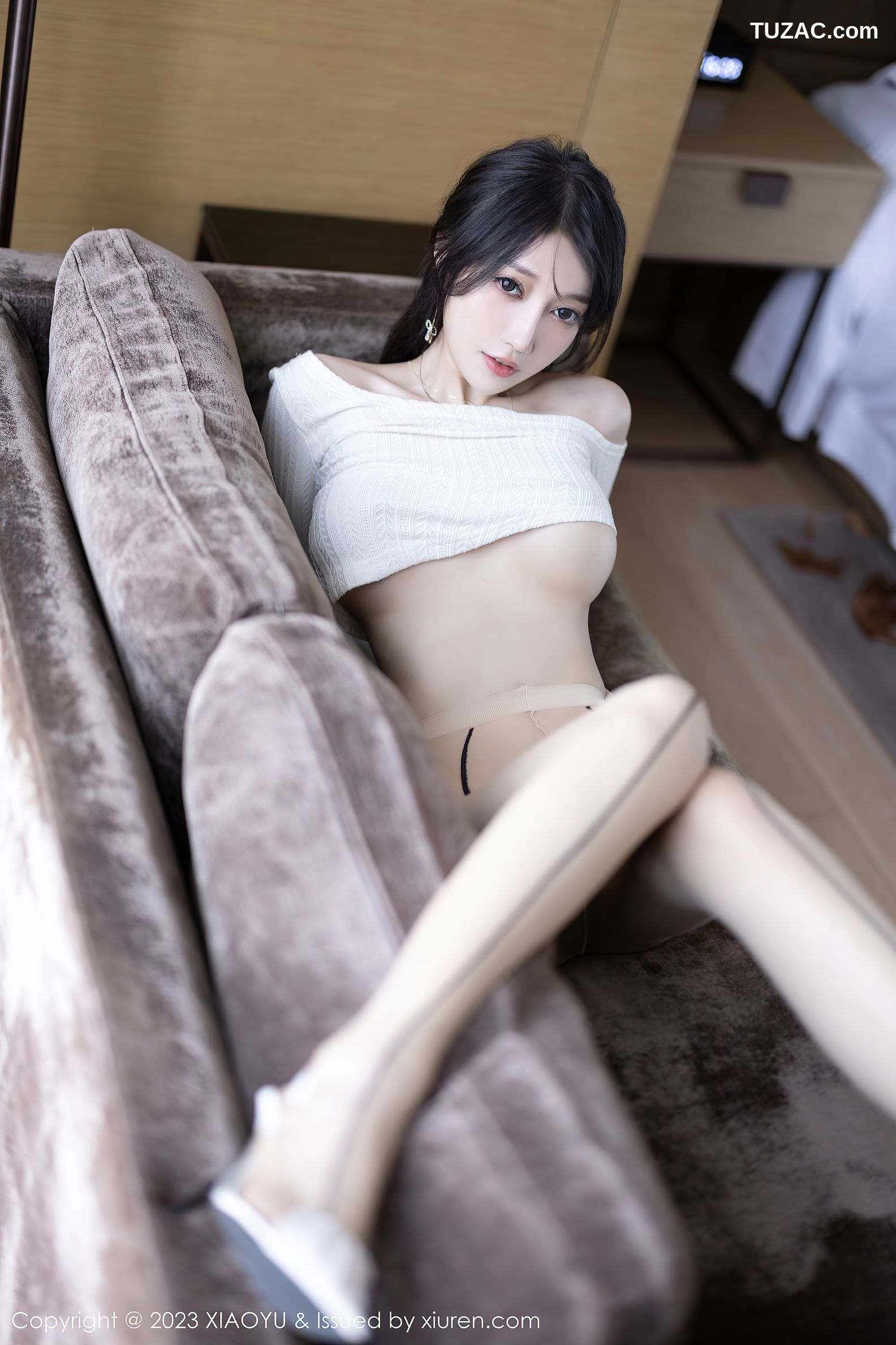 XiaoYu语画界-1167-玥儿玥er-白色连衣长裙白色内衣-2023.12.19