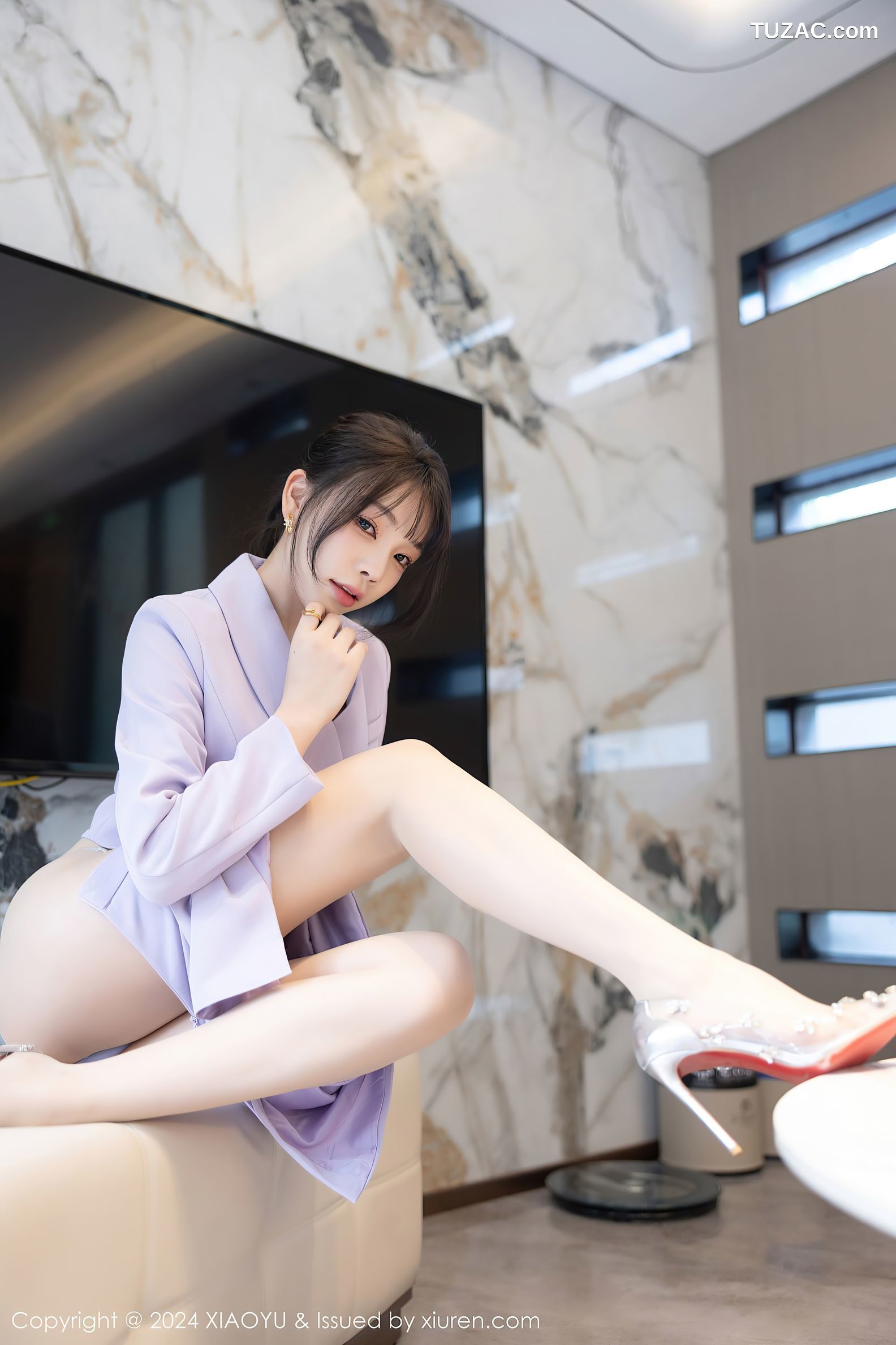 XiaoYu语画界-1178-徐莉芝Booty-淡紫色OL裙装蕾丝内衣-2024.01.04