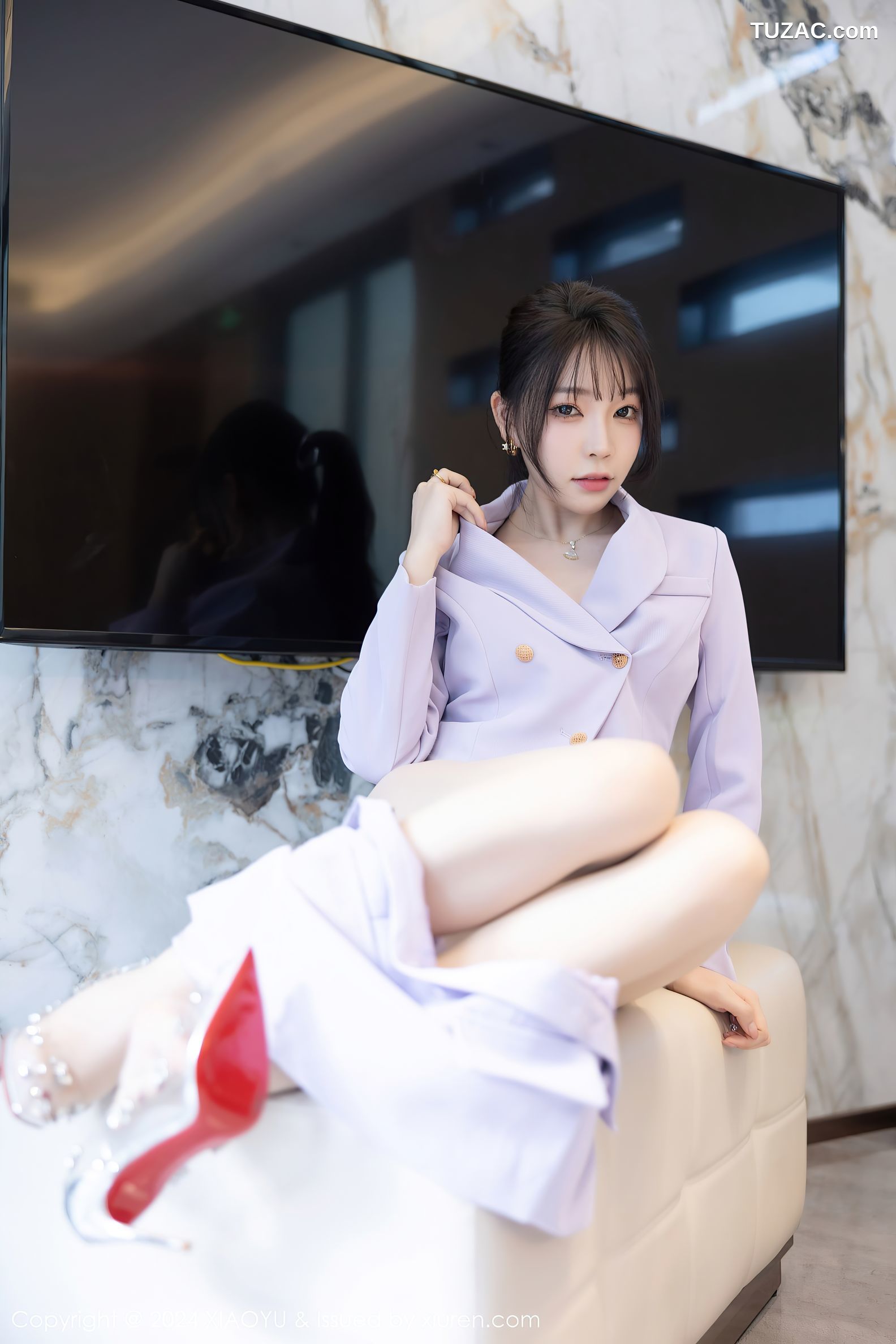 XiaoYu语画界-1178-徐莉芝Booty-淡紫色OL裙装蕾丝内衣-2024.01.04