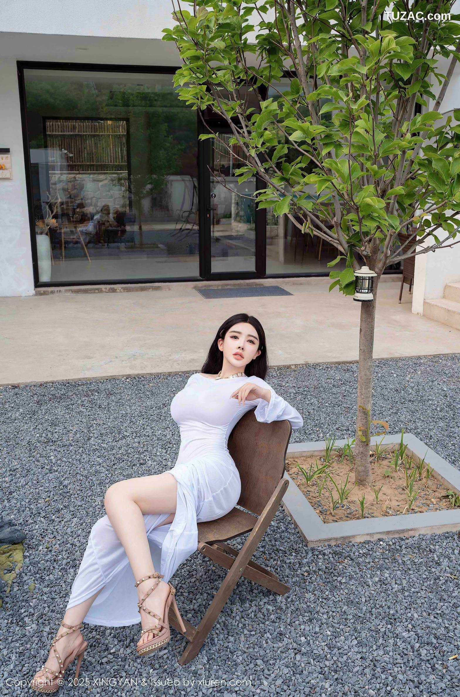 XingYan星颜社-355-潘思沁-庭院白色连衣裙全裸爆乳-2025.06.06