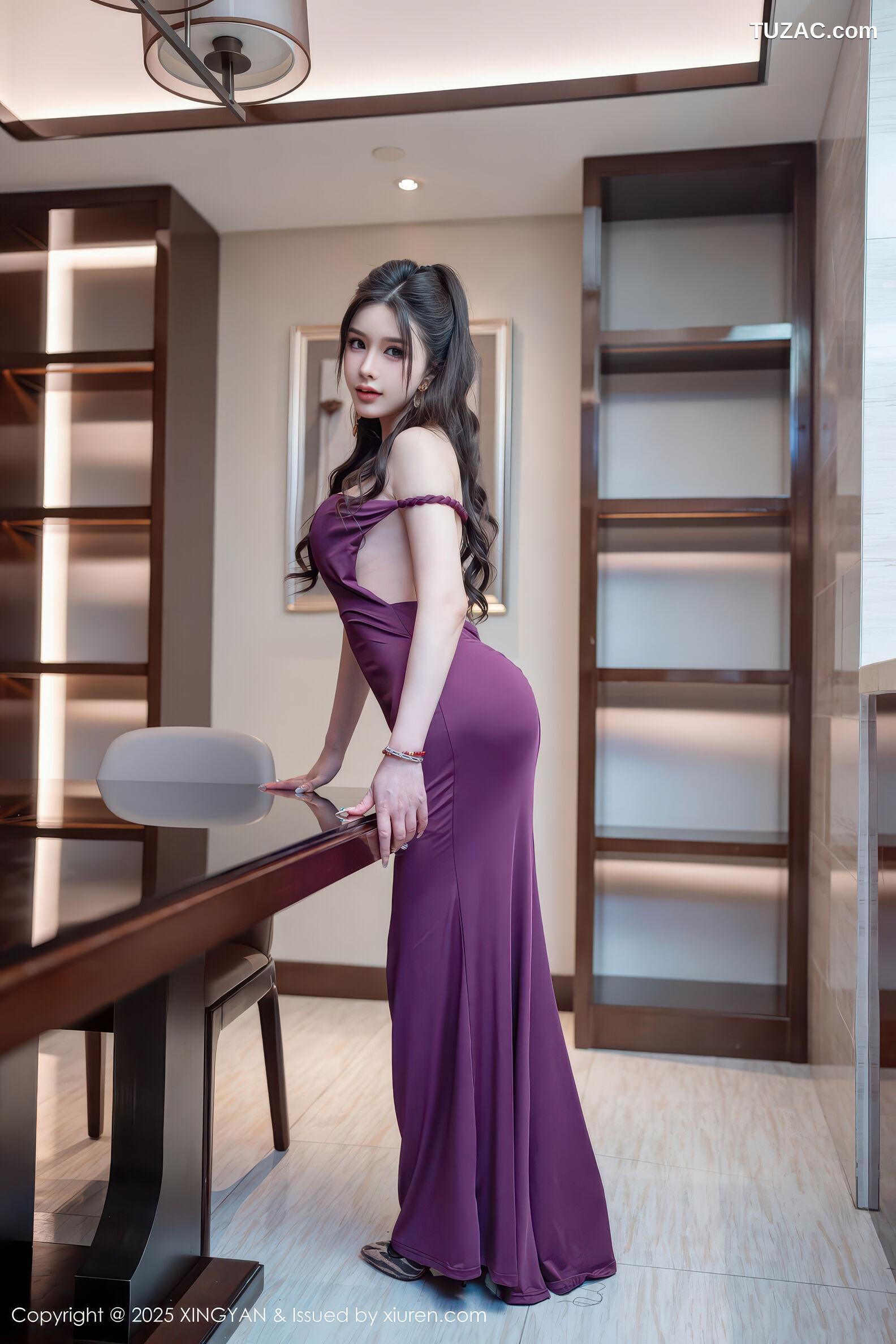 XingYan星颜社-436-李丽莎-温心怡-紫色连衣裙魅惑黑丝-2025.11.28