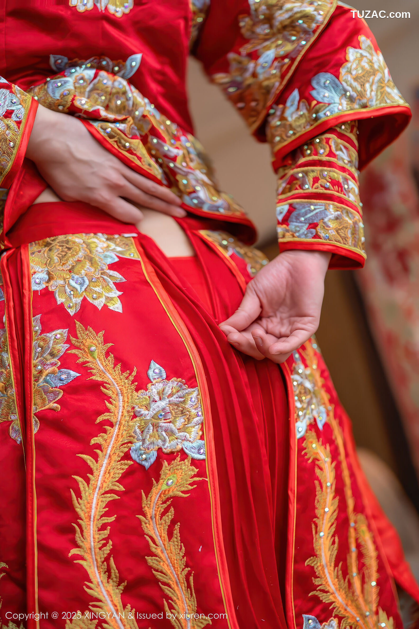 XingYan星颜社-438-大美妞儿-红色新娘装红色内衣爆乳红色丝袜-2025.12.03
