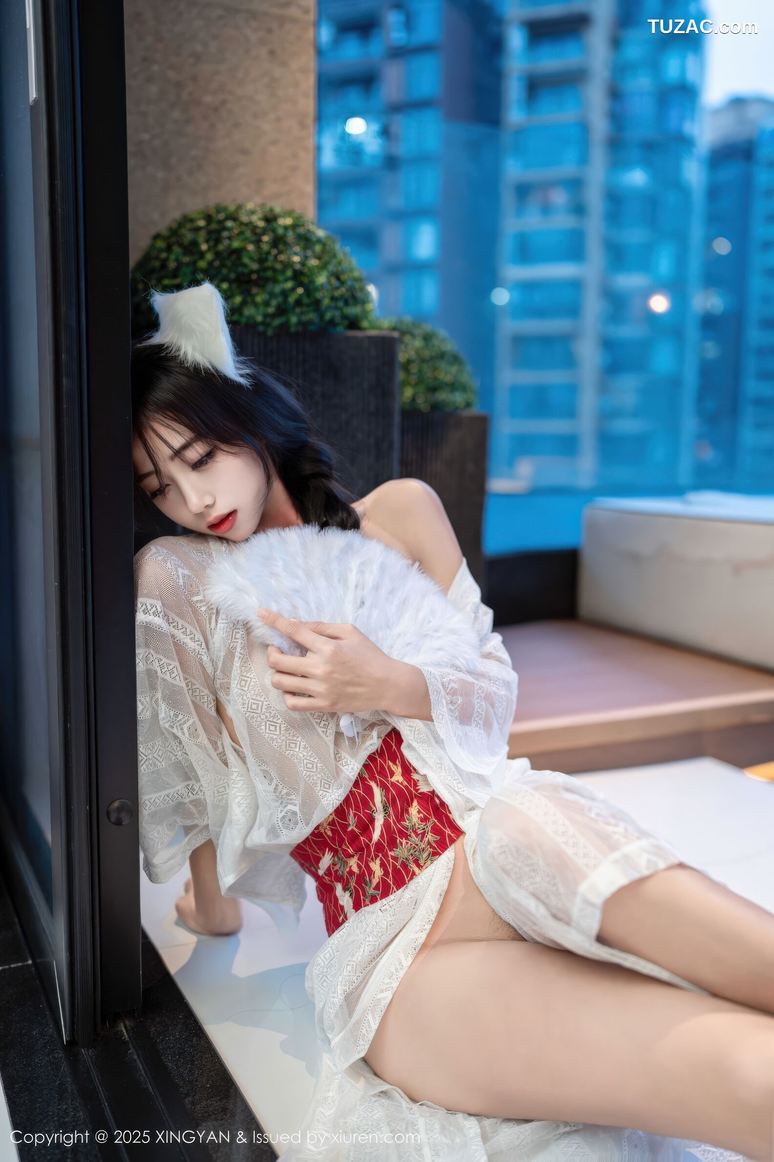 XingYan星颜社-442-时安安-透视蕾丝白裙-2025.12.10