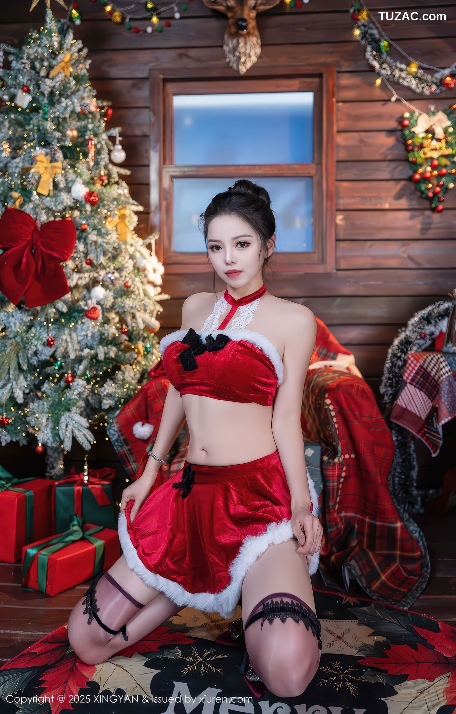 XingYan星颜社-449-大美妞儿-红色情趣圣诞装黑丝-2025.12.23