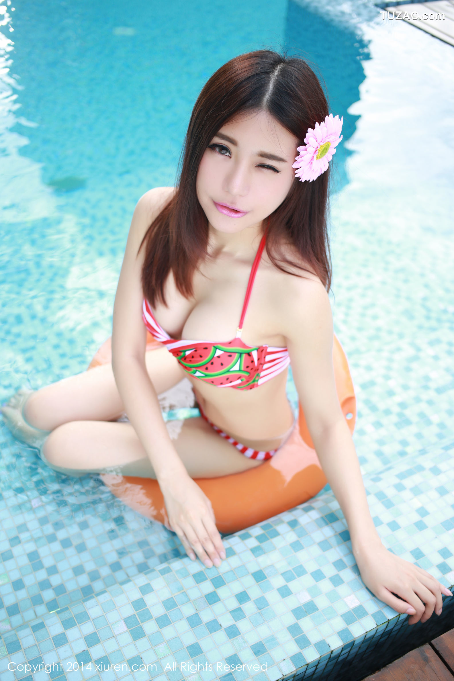 XiuRen秀人网-180-绮里嘉-《纯西瓜装比基尼写真》-2014.07.24