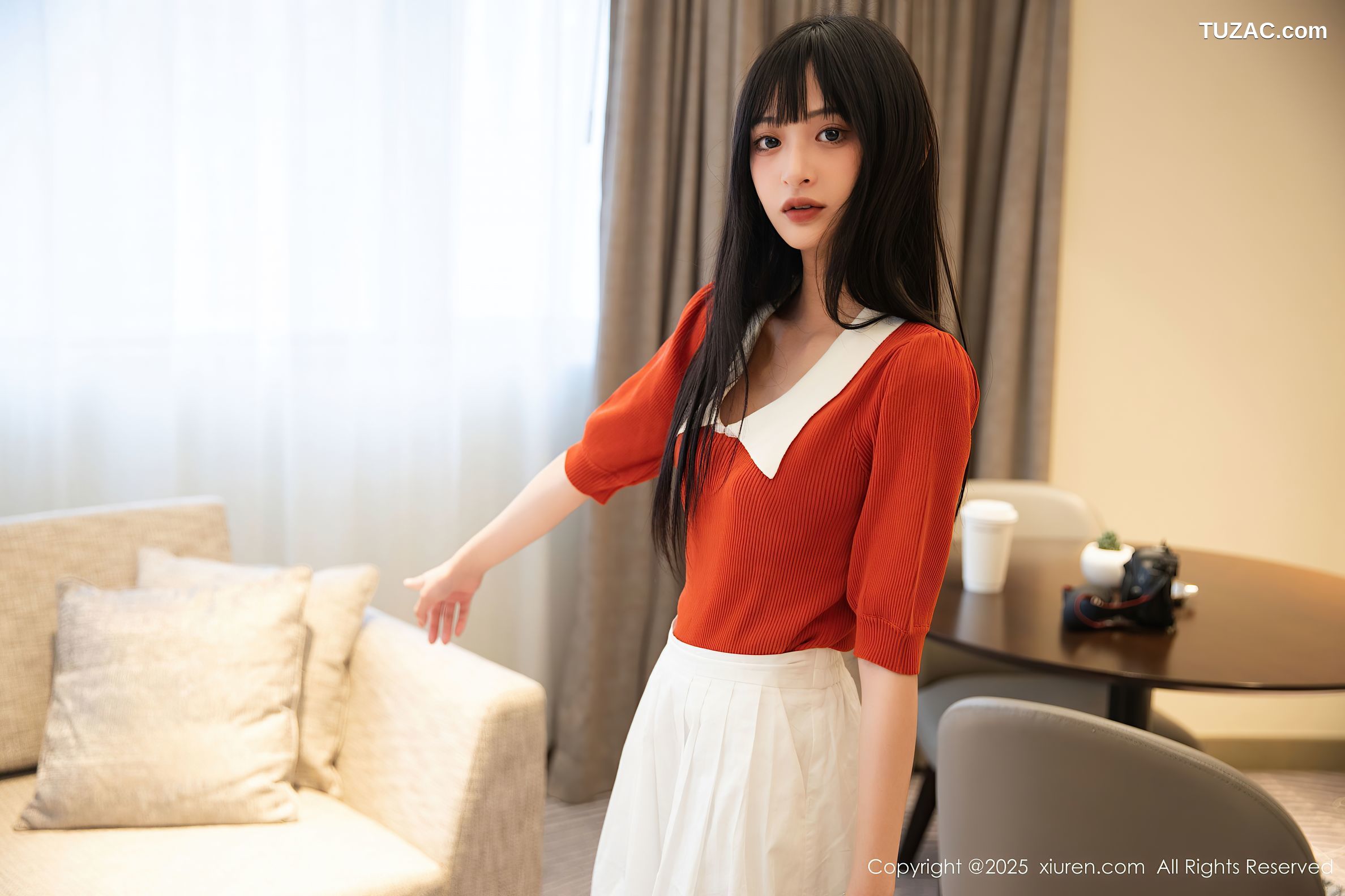 XiuRen秀人网-10247-茂木希子-桔色T恤白裙玉体诱人-2025.05.08
