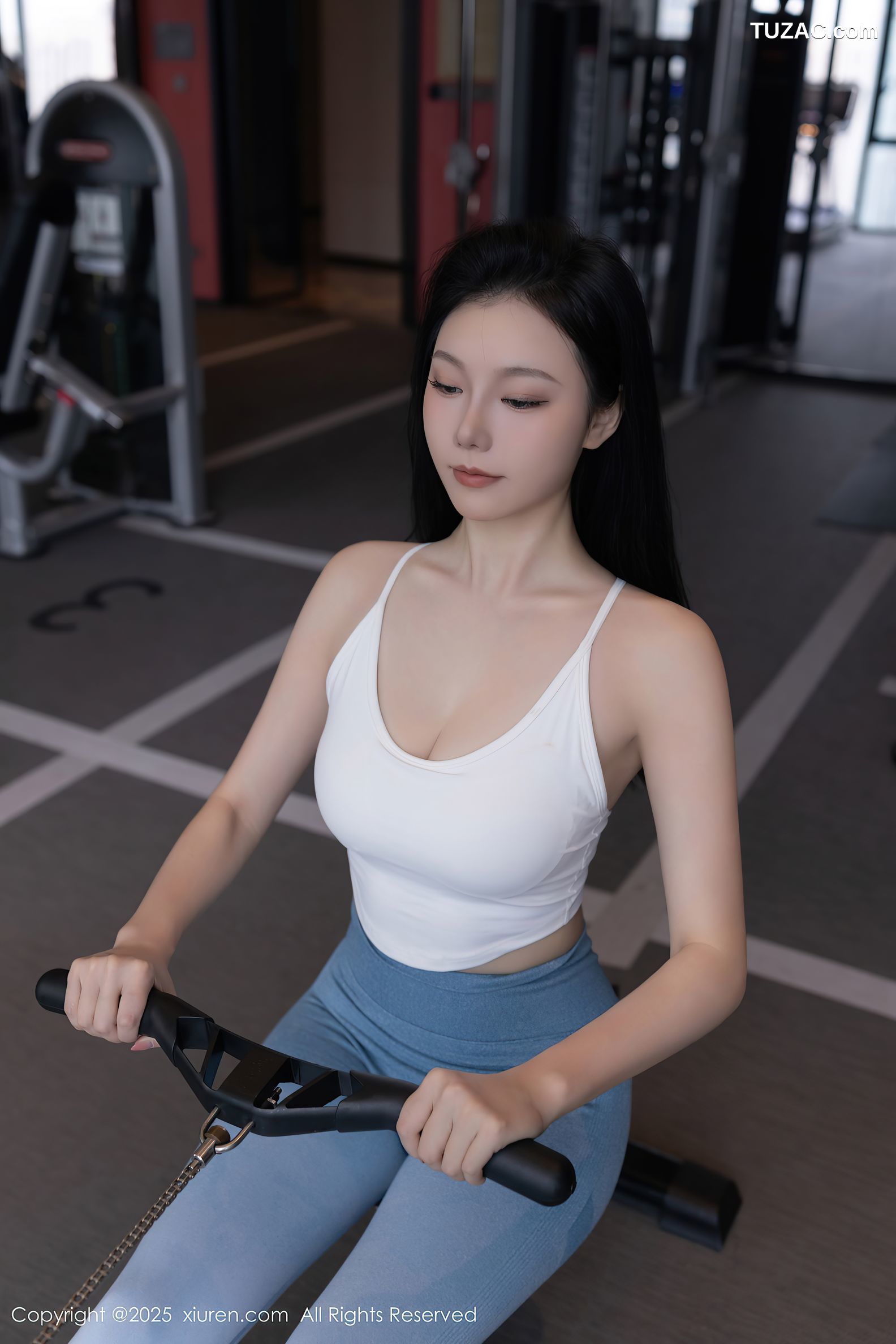 XiuRen秀人网-10272-安然anran-白色运动背心蓝色运动裤-2025.05.13