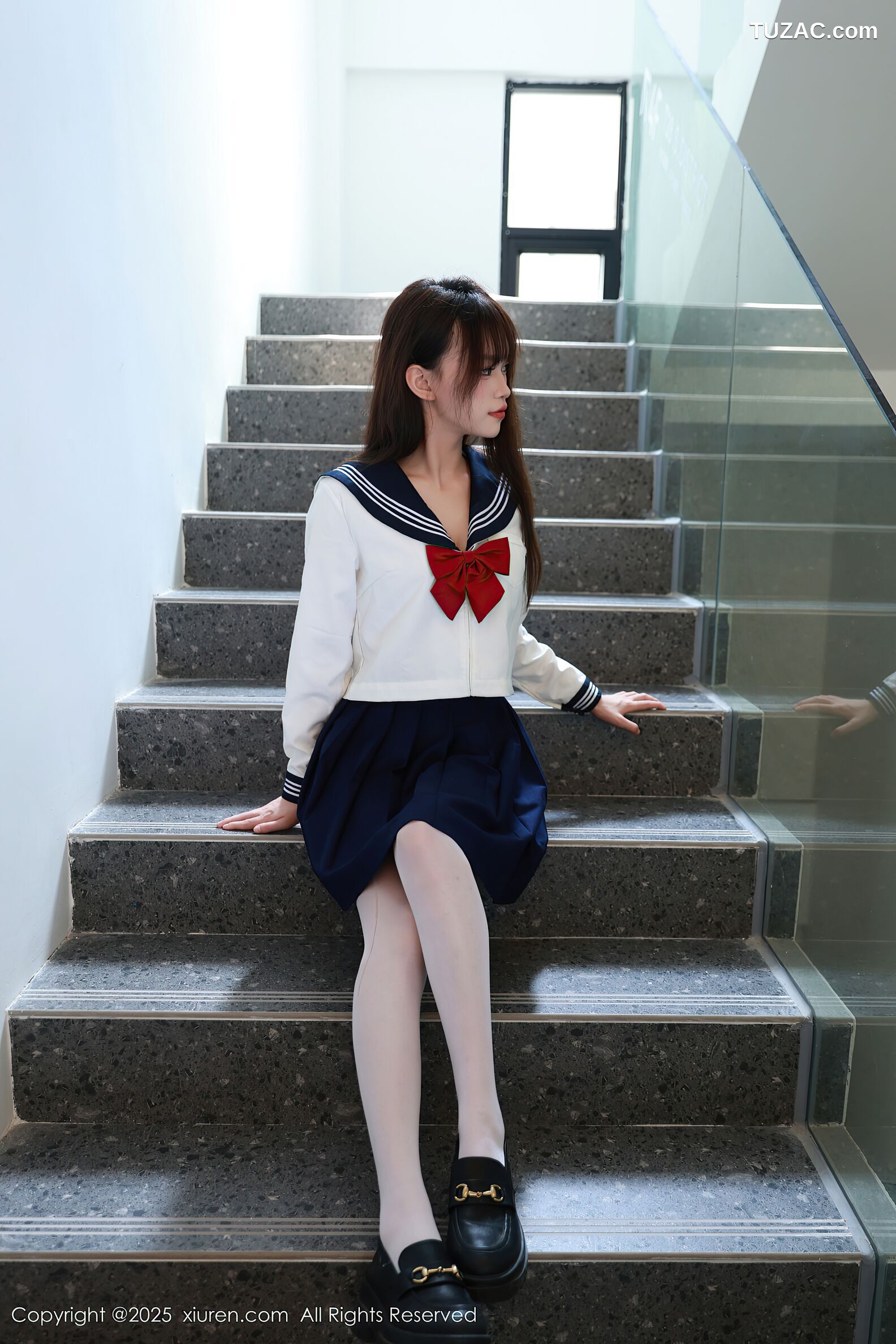 XiuRen秀人网-10458-糯咪-JK水手制服女学生白色内衣白丝-2025.06.25