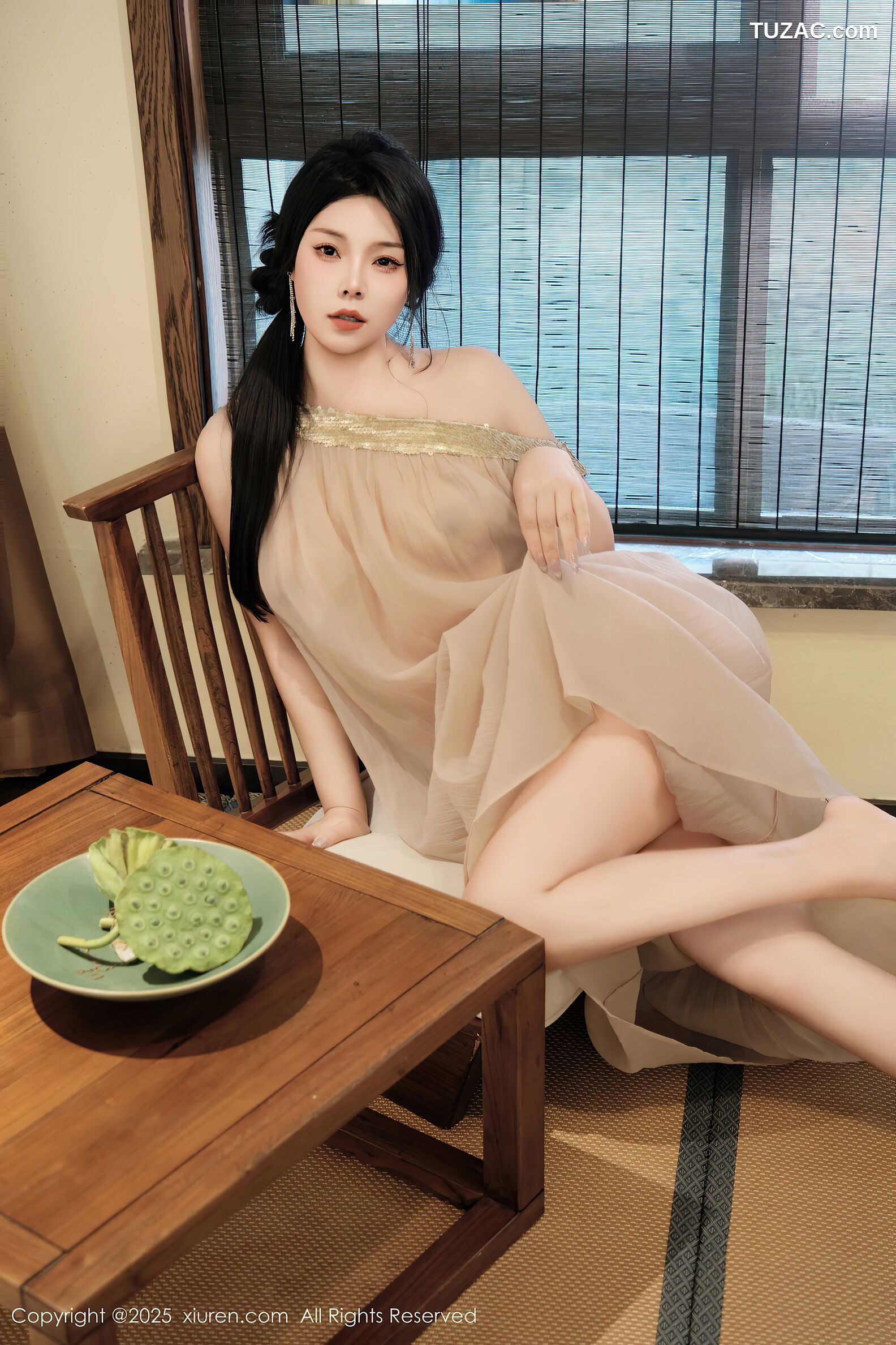 XiuRen秀人网-10500-麦田-肉色轻透薄纱裙爆乳-2025.07.03
