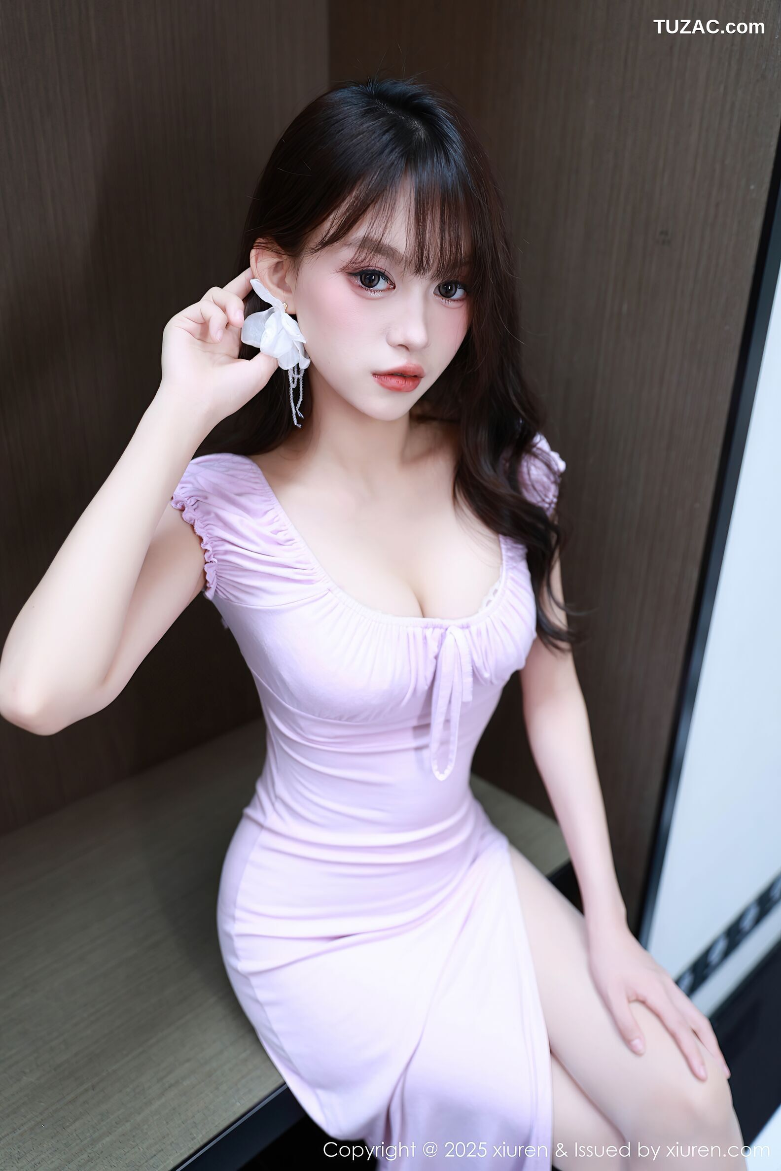 XiuRen秀人网-10532-糯咪-紫色长裙白蕾丝内衣-2025.07.10