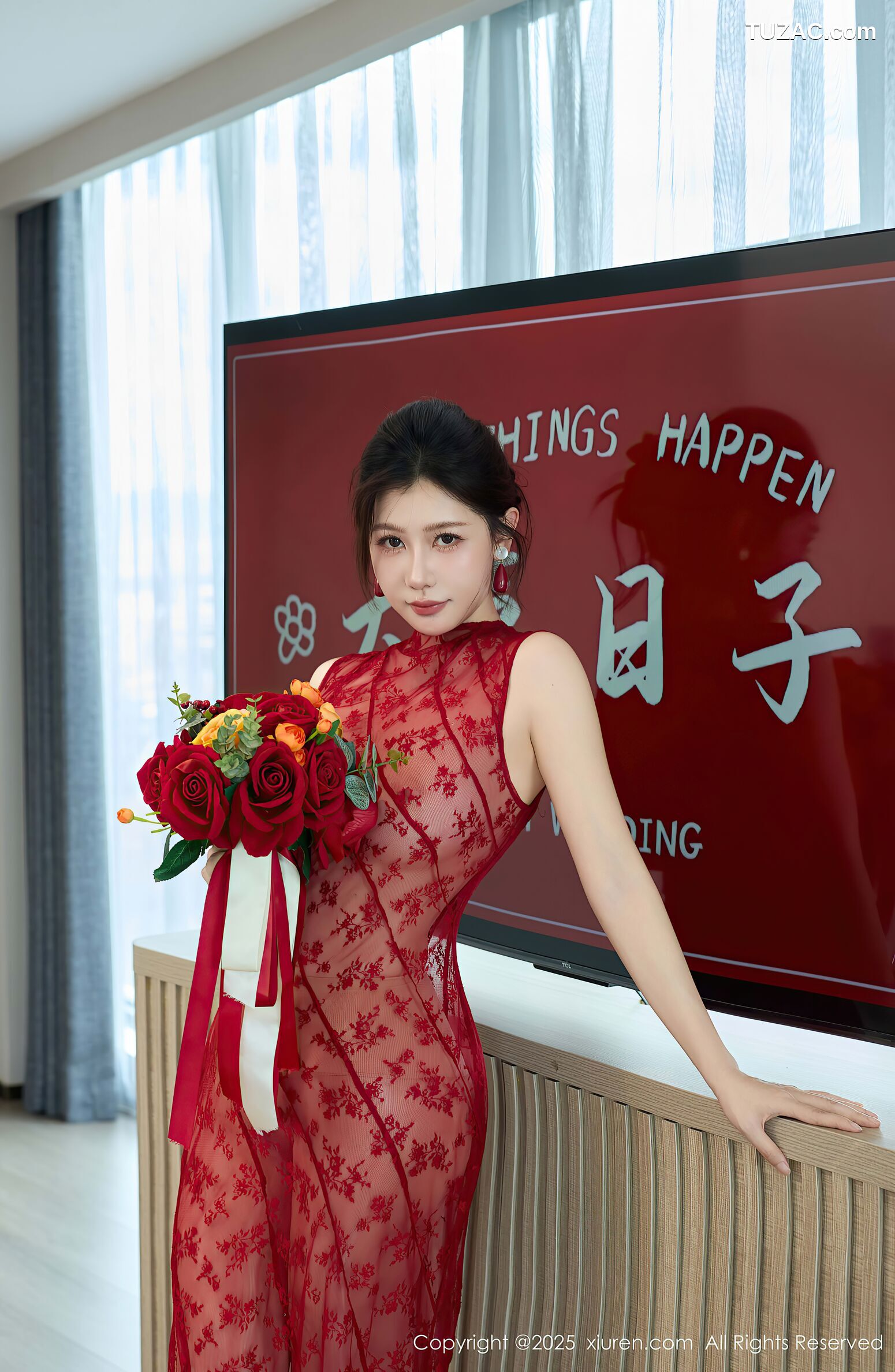 XiuRen秀人网-10578-尹甜甜-红色透视新娘装爆乳-2025.07.24