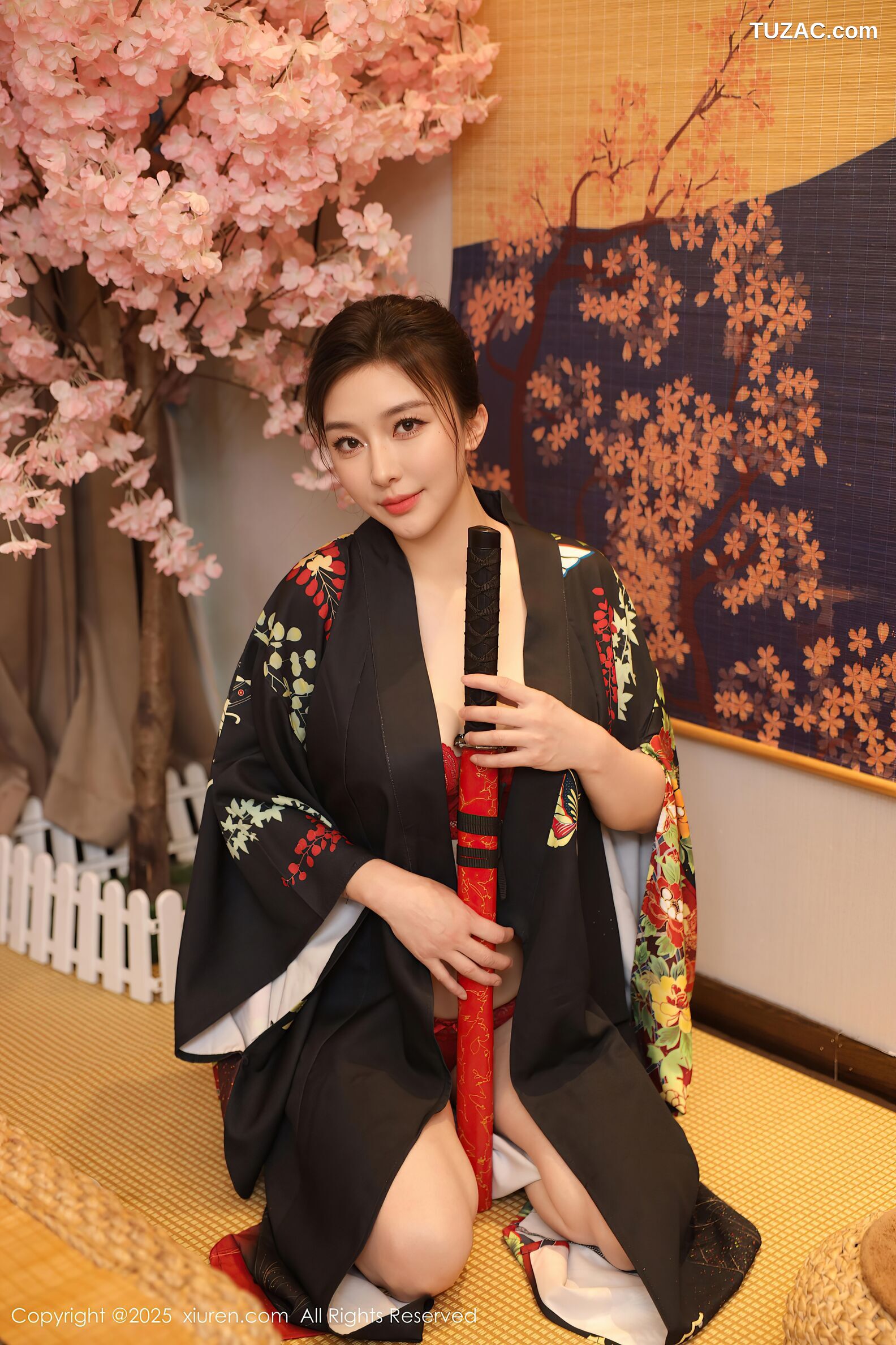 XiuRen秀人网-10627-苏一诺-黑色和服红色内衣-2025.08.07