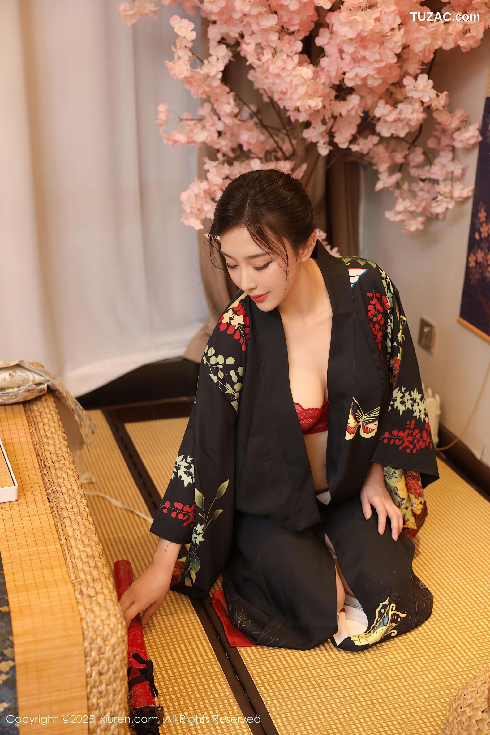 XiuRen秀人网-10627-苏一诺-黑色和服红色内衣-2025.08.07