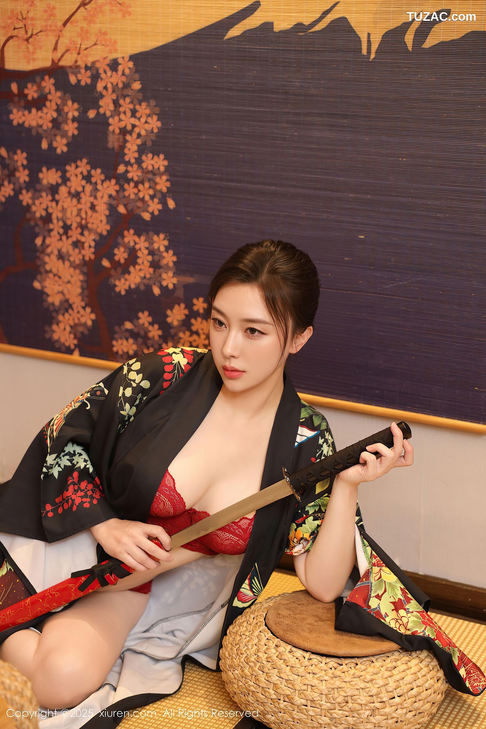 XiuRen秀人网-10627-苏一诺-黑色和服红色内衣-2025.08.07