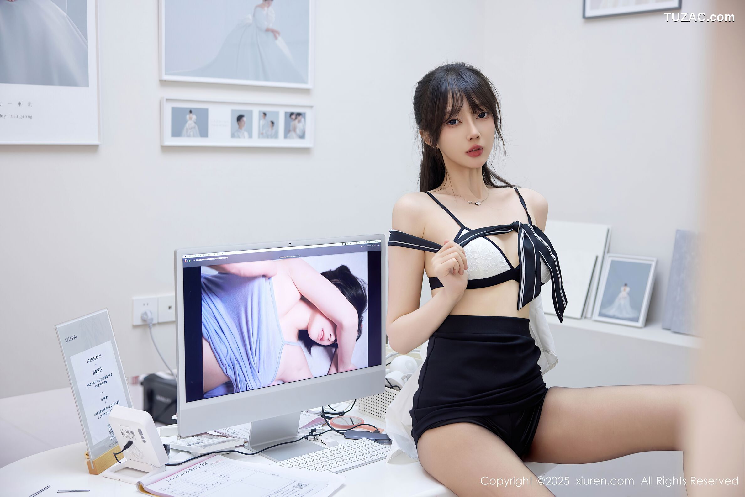 XiuRen秀人网-10636-玥儿玥er-OL白衬衫黑短裙黑丝-2025.08.11