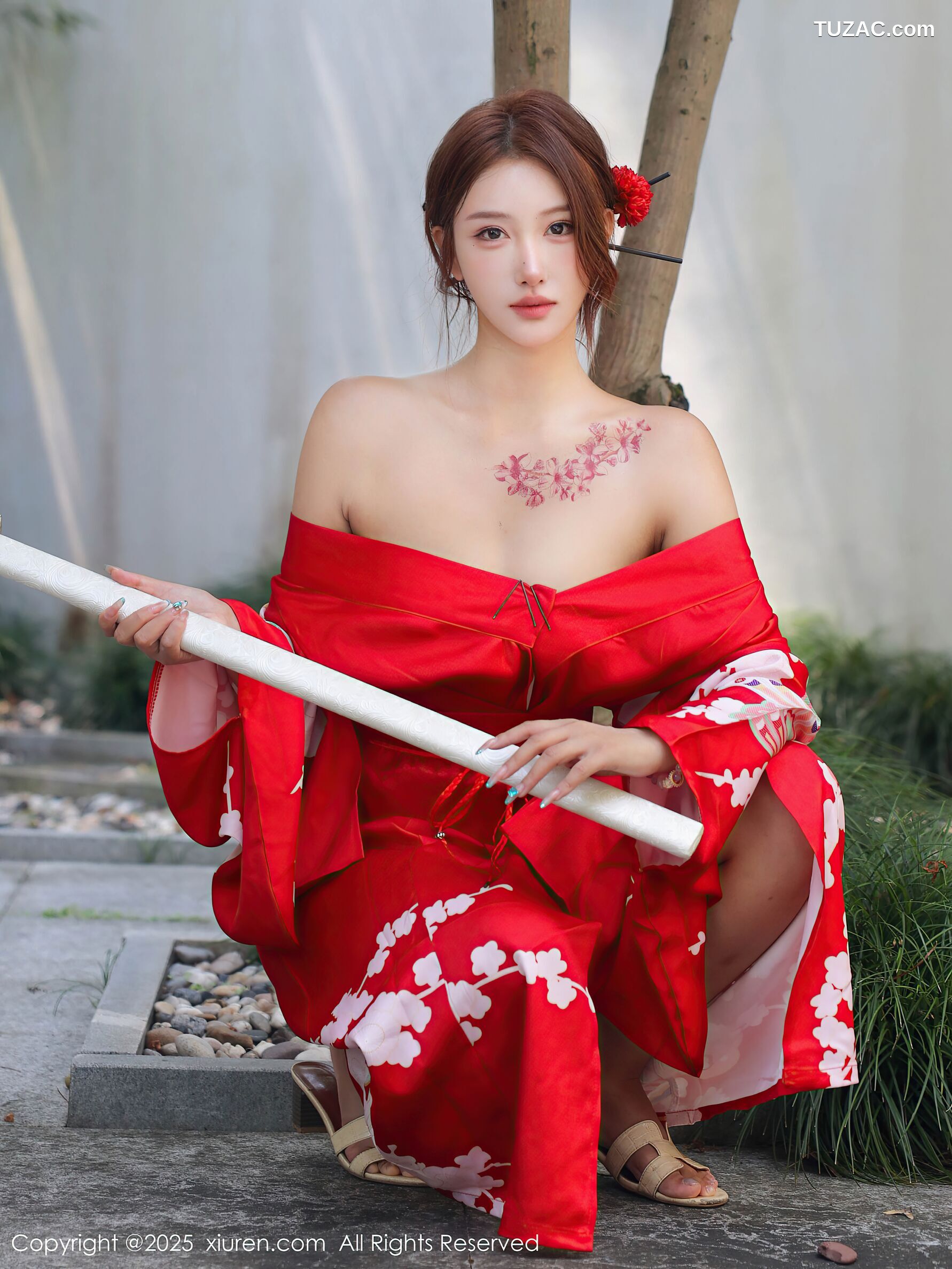 XiuRen秀人网-10683-金允希-Yuki-性感红色和服女剑手爆乳-2025.08.22
