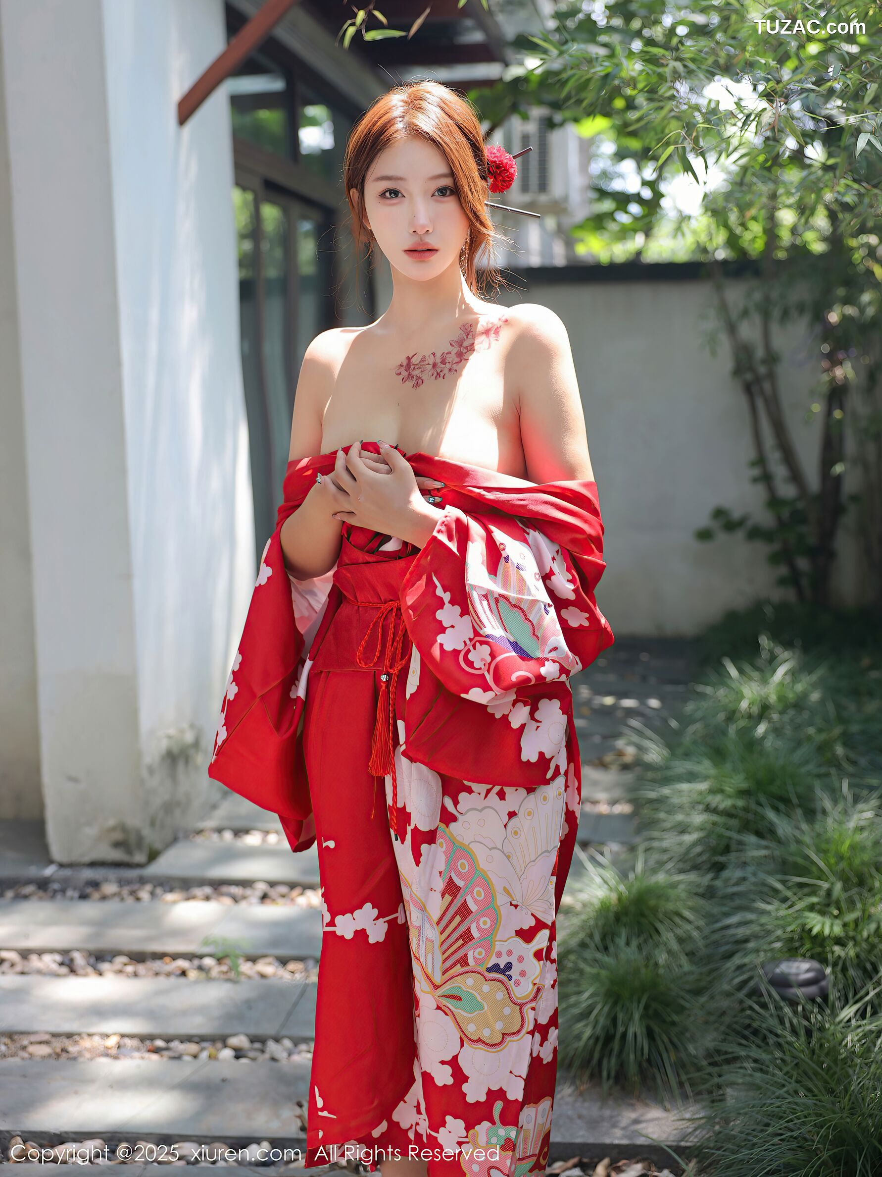 XiuRen秀人网-10683-金允希-Yuki-性感红色和服女剑手爆乳-2025.08.22