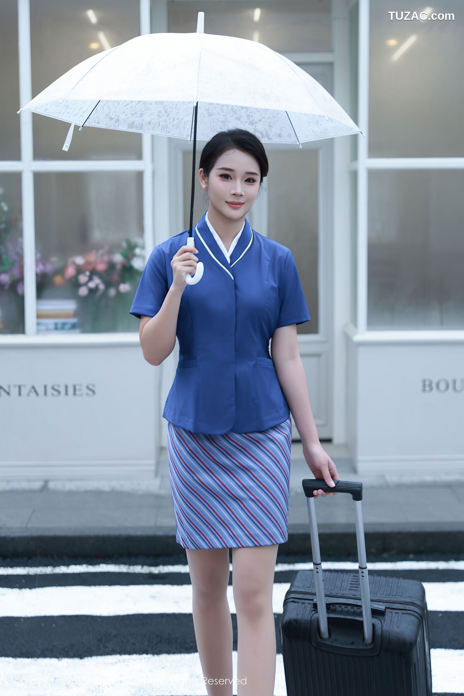 XiuRen秀人网-10708-南乔-蓝色空姐制服白色内衣肉丝-2025.08.29