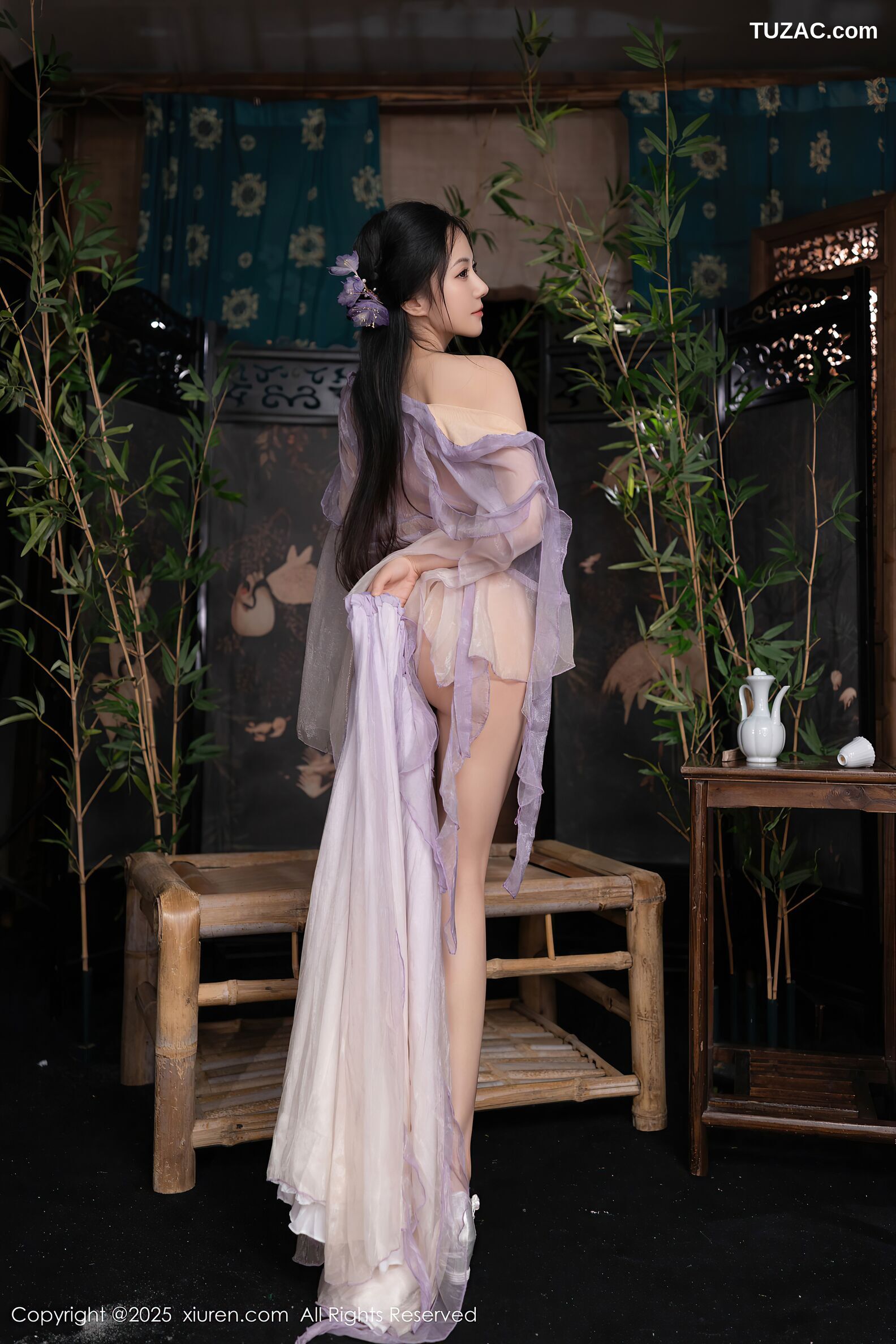 XiuRen秀人网-10737-鱼子酱Fish-古风淡紫纱裙-2025.09.05
