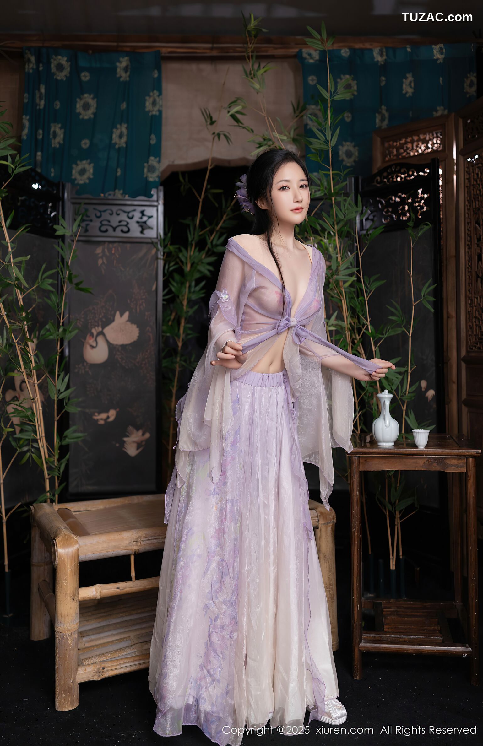 XiuRen秀人网-10737-鱼子酱Fish-古风淡紫纱裙-2025.09.05
