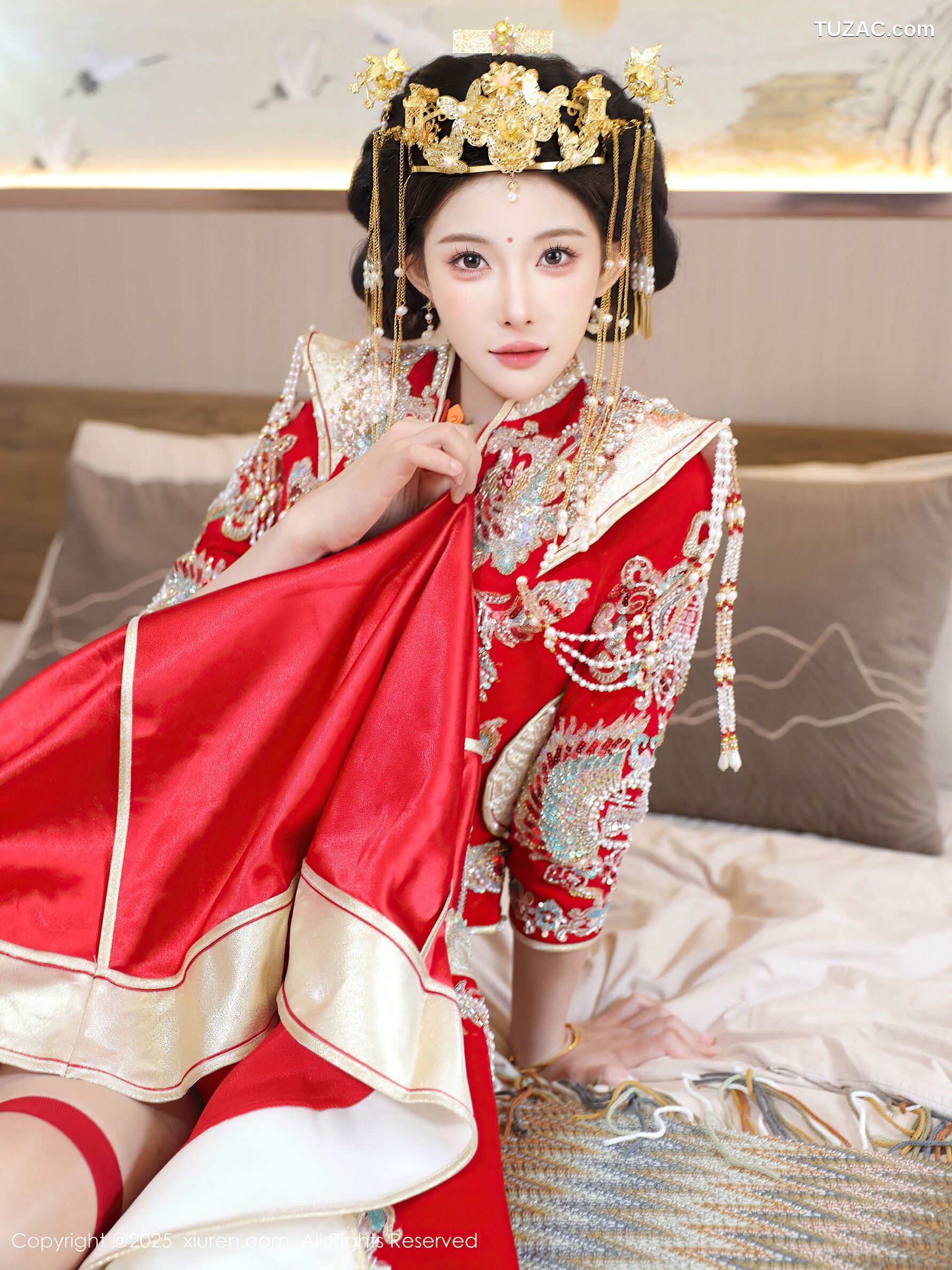 XiuRen秀人网-10742-梨霜儿-新娘红装红色内衣-2025.09.08