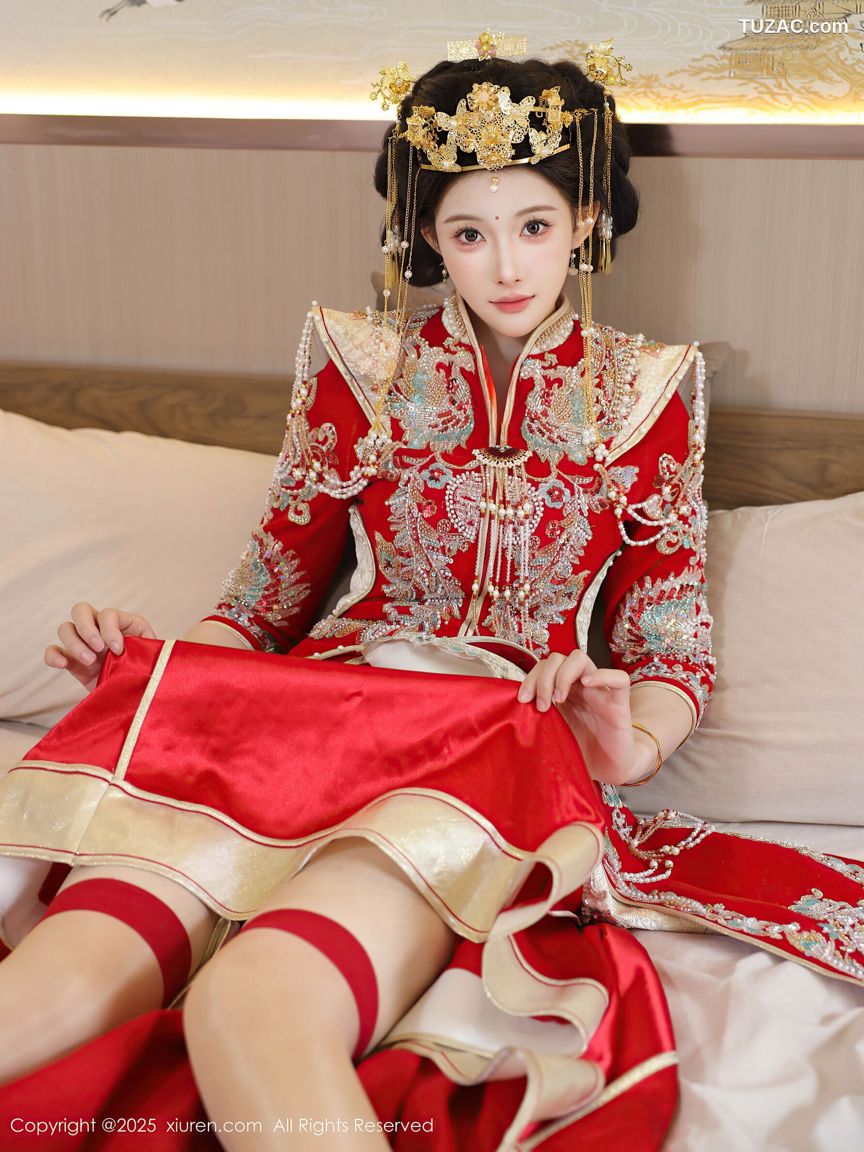 XiuRen秀人网-10742-梨霜儿-新娘红装红色内衣-2025.09.08