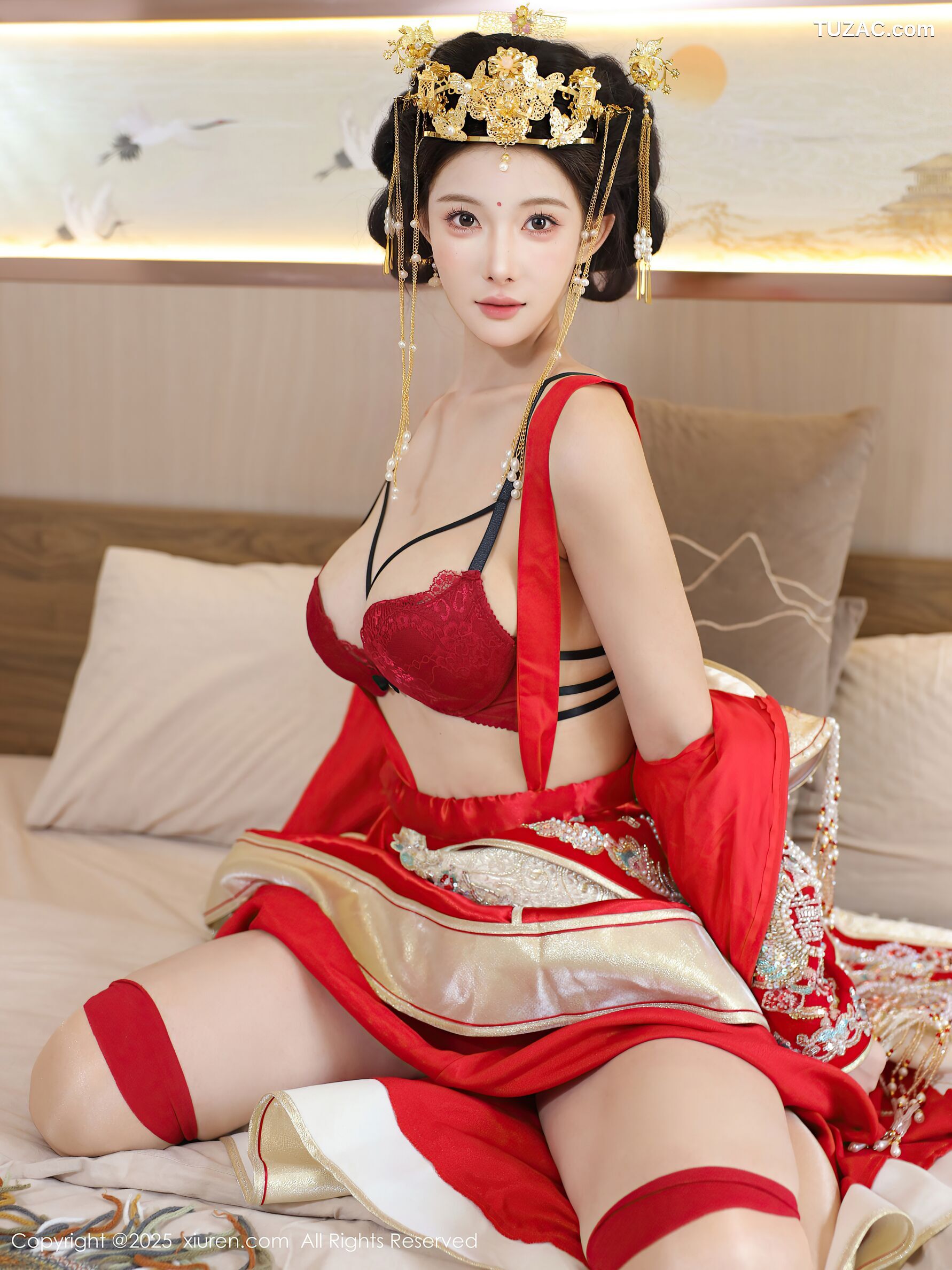 XiuRen秀人网-10742-梨霜儿-新娘红装红色内衣-2025.09.08