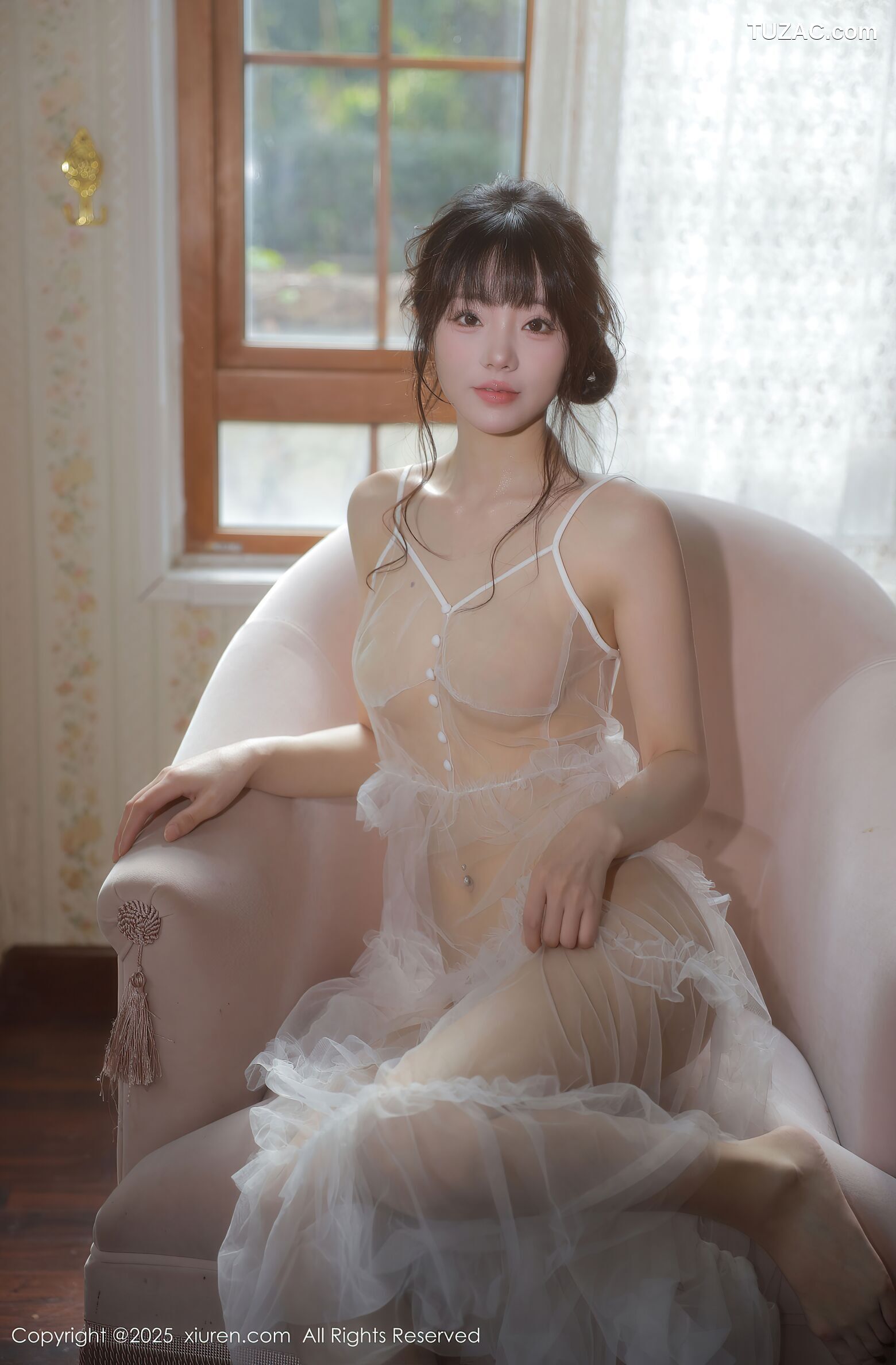 XiuRen秀人网-10799-佘贝拉-Bella-轻透白纱白色情趣内衣-2025.09.24