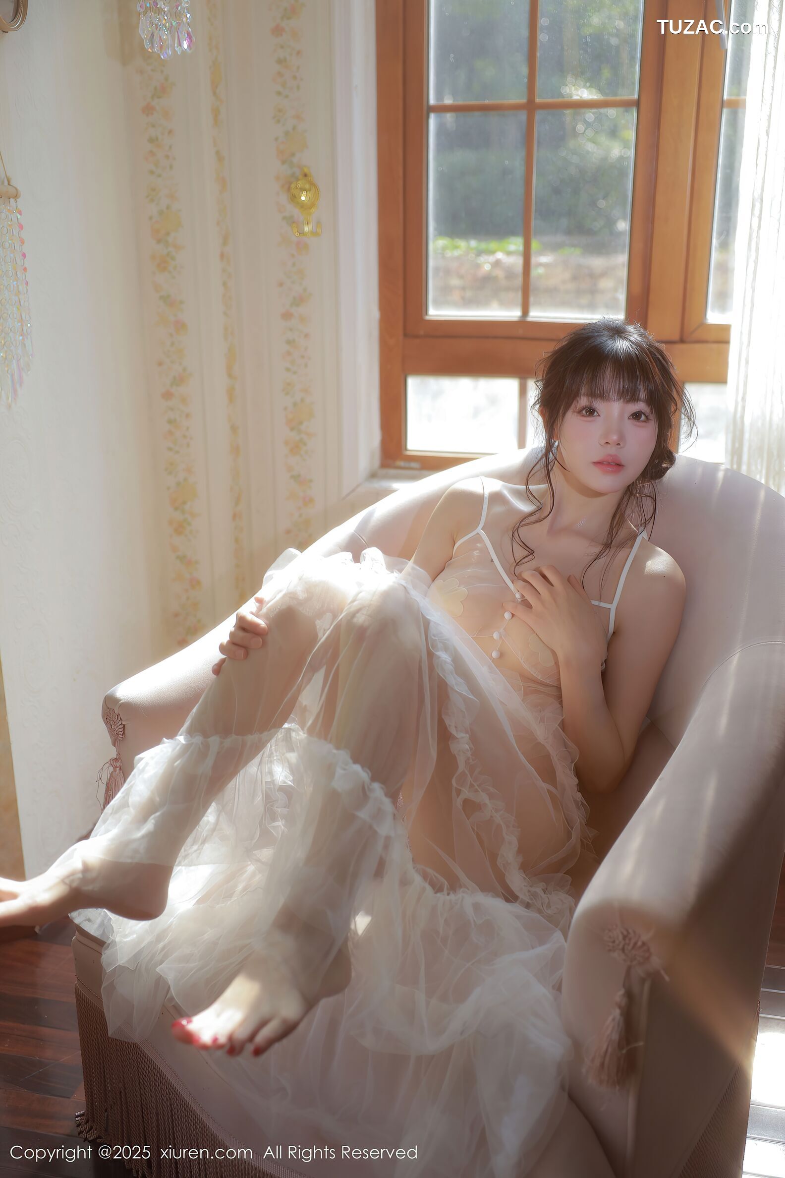 XiuRen秀人网-10799-佘贝拉-Bella-轻透白纱白色情趣内衣-2025.09.24