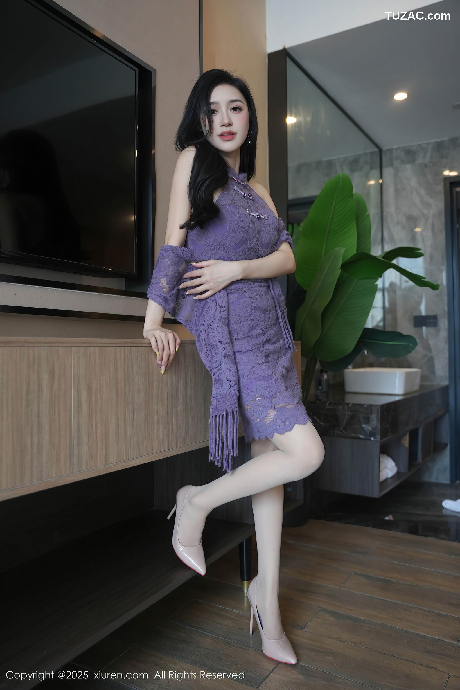 XiuRen秀人网-10801-小阿娇Gill-紫色连衣裙长腿高跟-2025.09.24