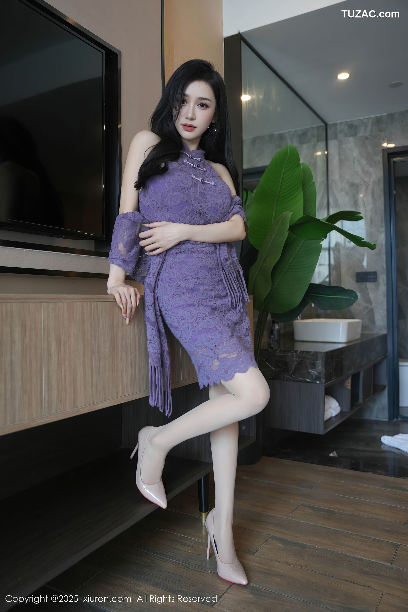 XiuRen秀人网-10801-小阿娇Gill-紫色连衣裙长腿高跟-2025.09.24