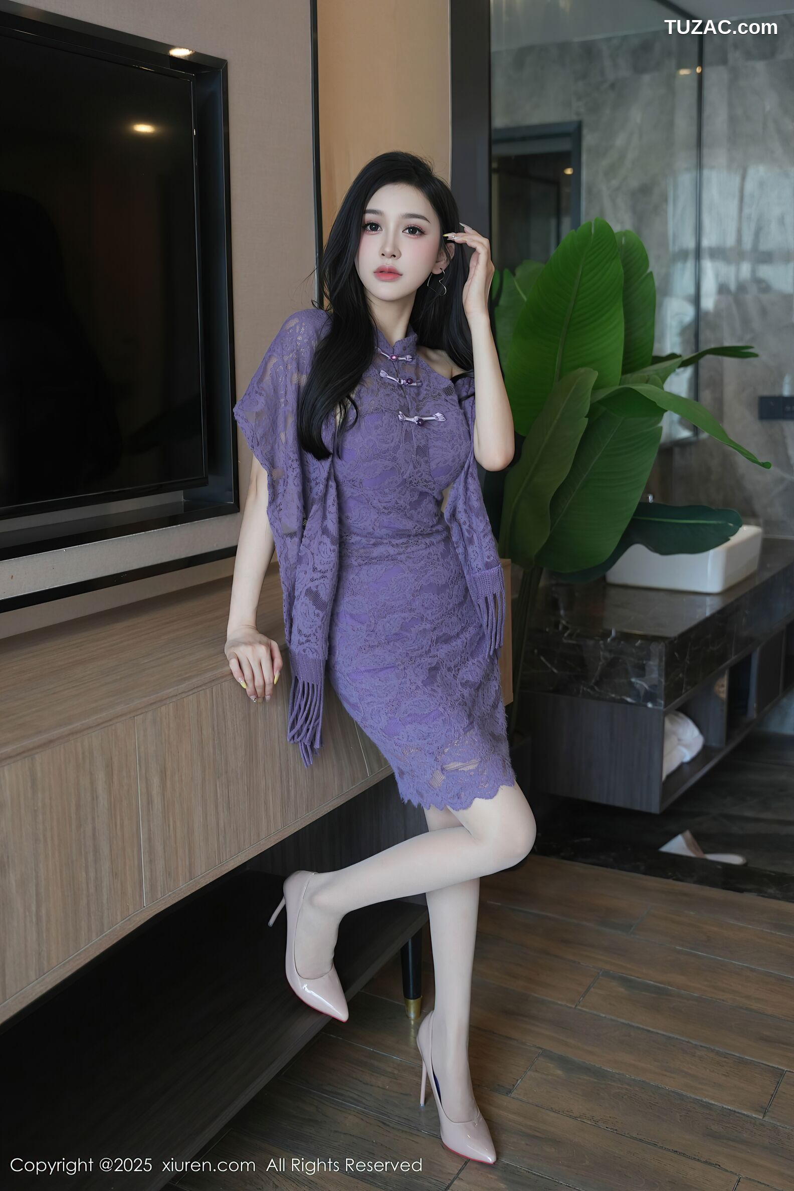 XiuRen秀人网-10801-小阿娇Gill-紫色连衣裙长腿高跟-2025.09.24