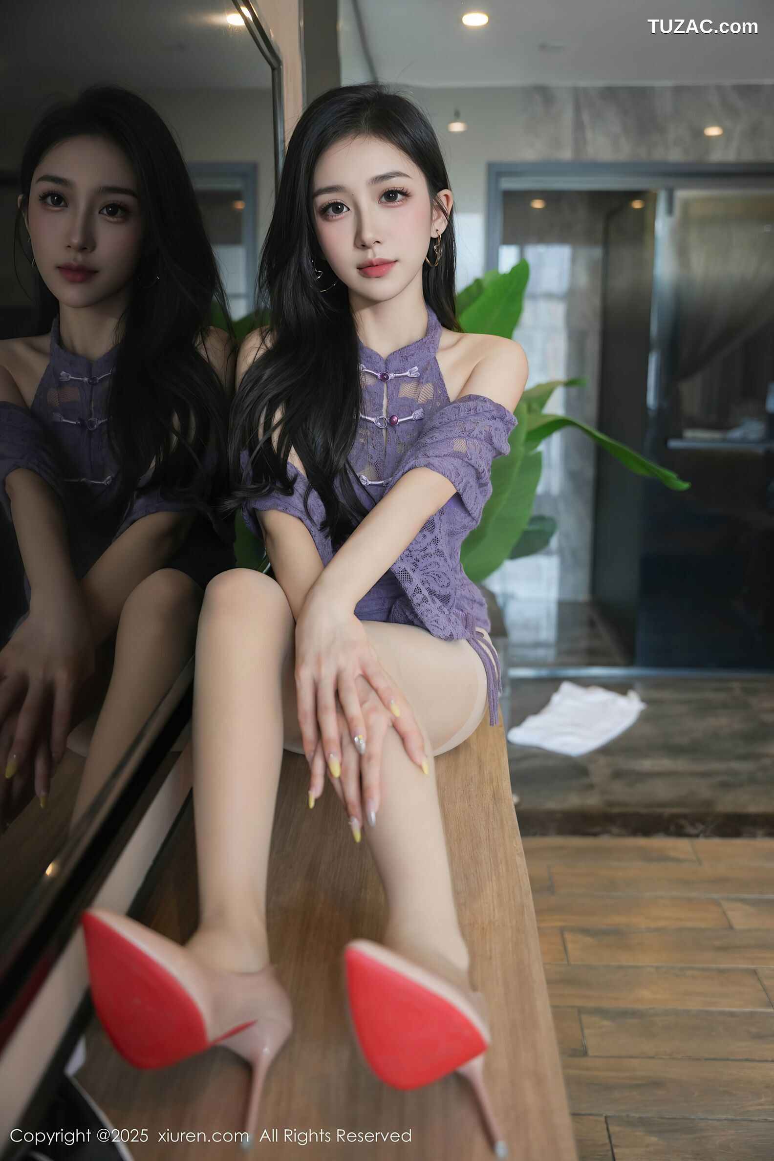 XiuRen秀人网-10801-小阿娇Gill-紫色连衣裙长腿高跟-2025.09.24