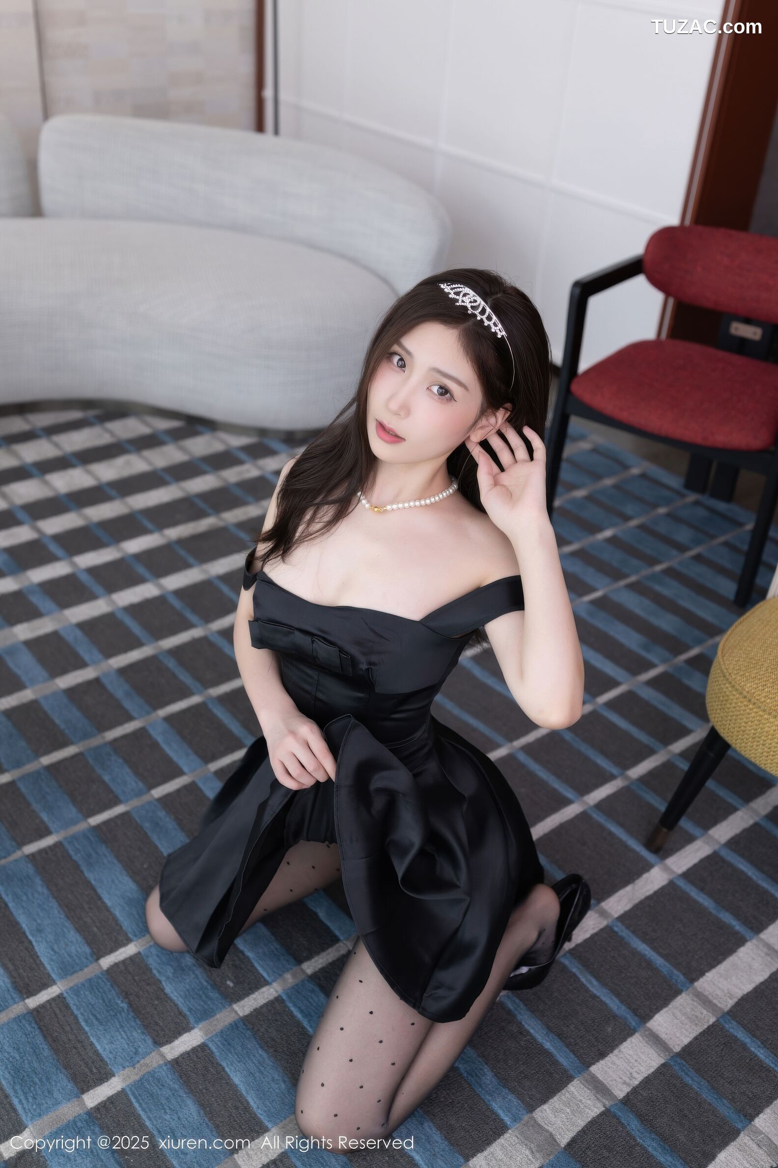 XiuRen秀人网-10878-刘婷婷-黑色连衣短裙魅惑黑丝-2025.10.16