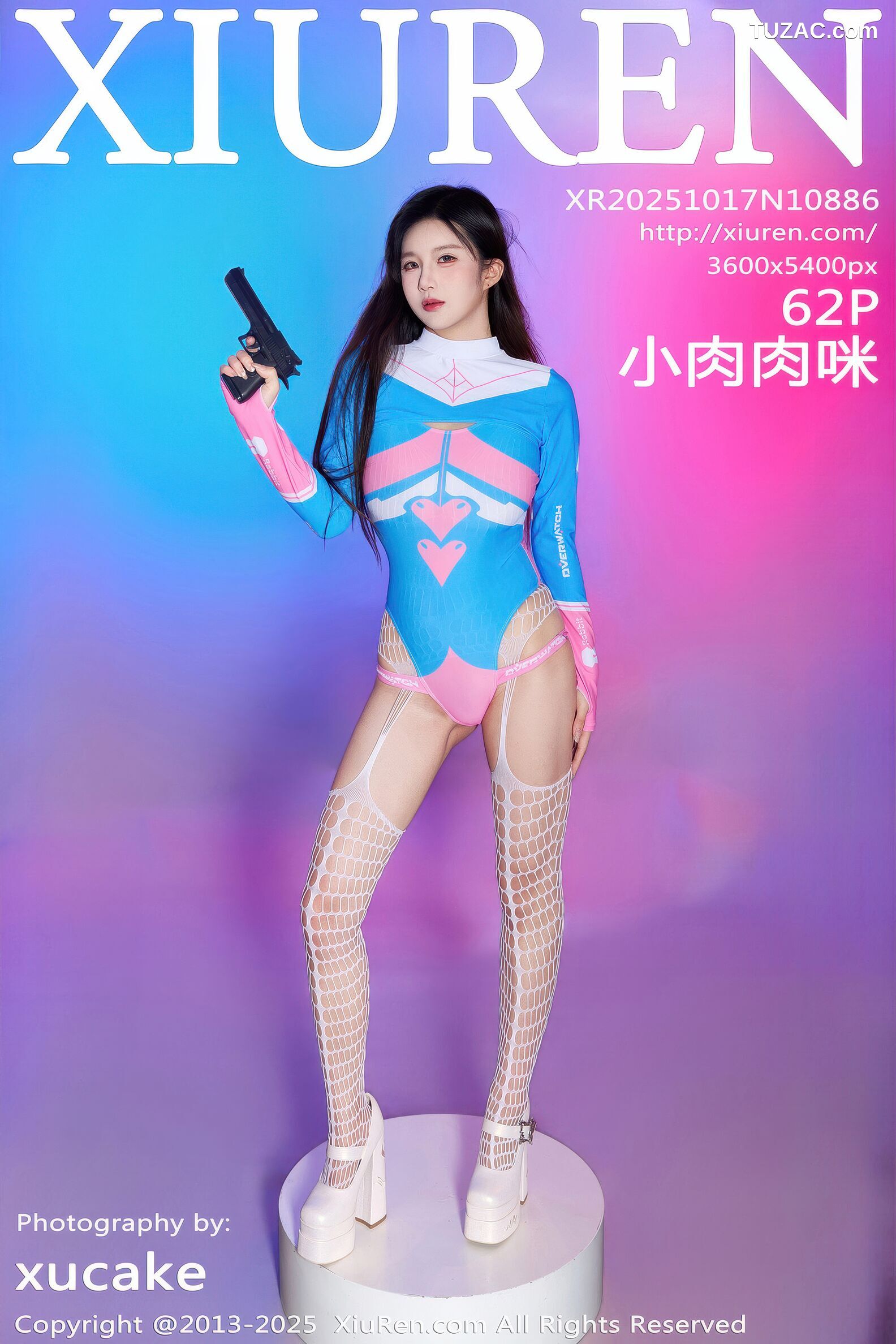XiuRen秀人网-10886-小肉肉咪-蓝衣Cos女枪手白色网袜-2025.10.17