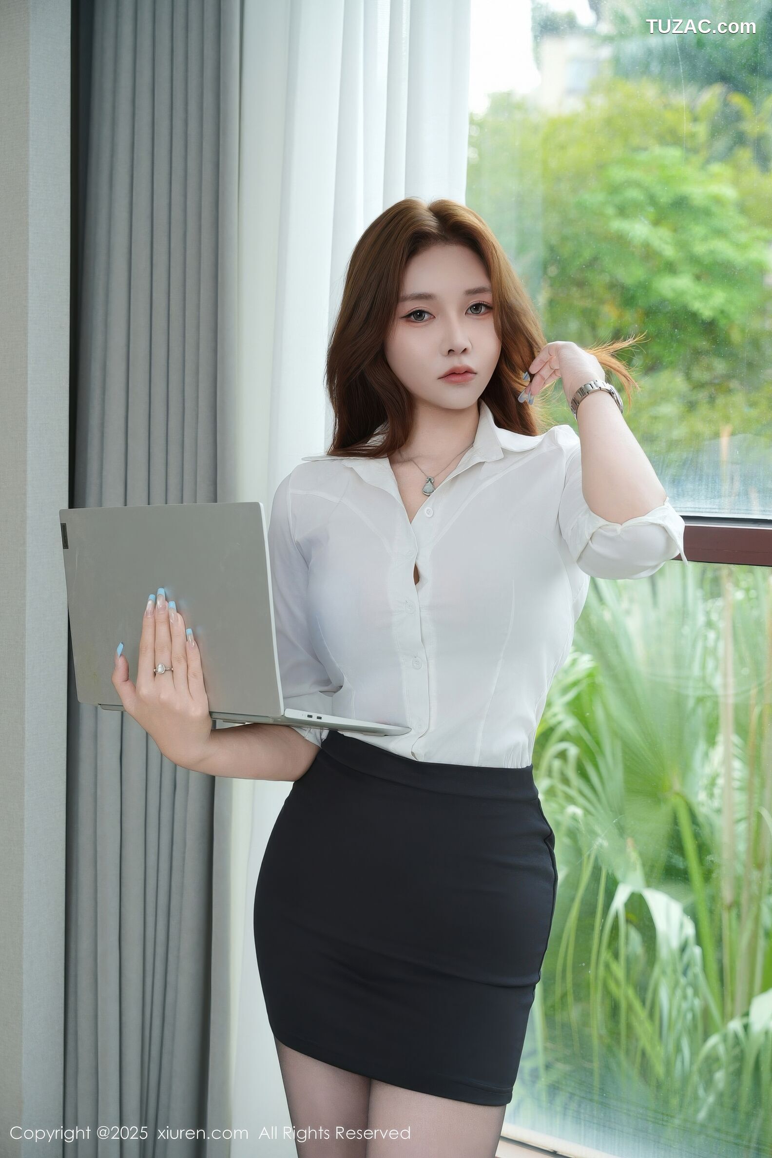 XiuRen秀人网-10898-娜比-OL白衬衫黑短裙黑丝-2025.10.22