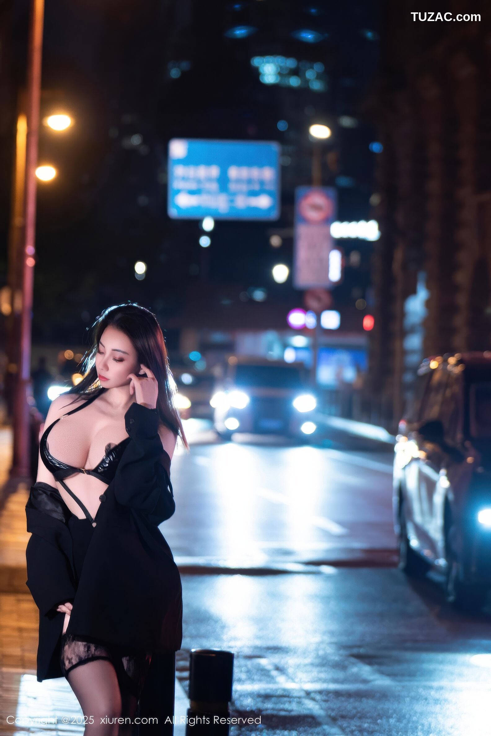 XiuRen秀人网-10899-果儿Victoria-黑色外套黑色情趣内衣-2025.10.23