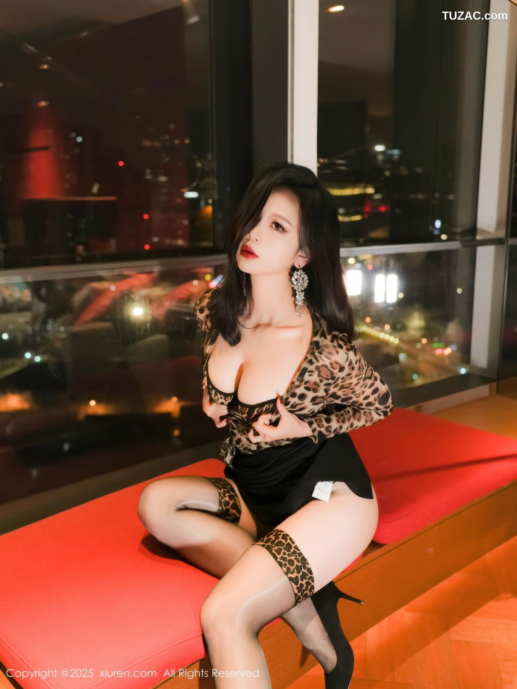XiuRen秀人网-10901-玫瑰我爱你-豹纹内衣黑色情趣内衣-2025.10.23