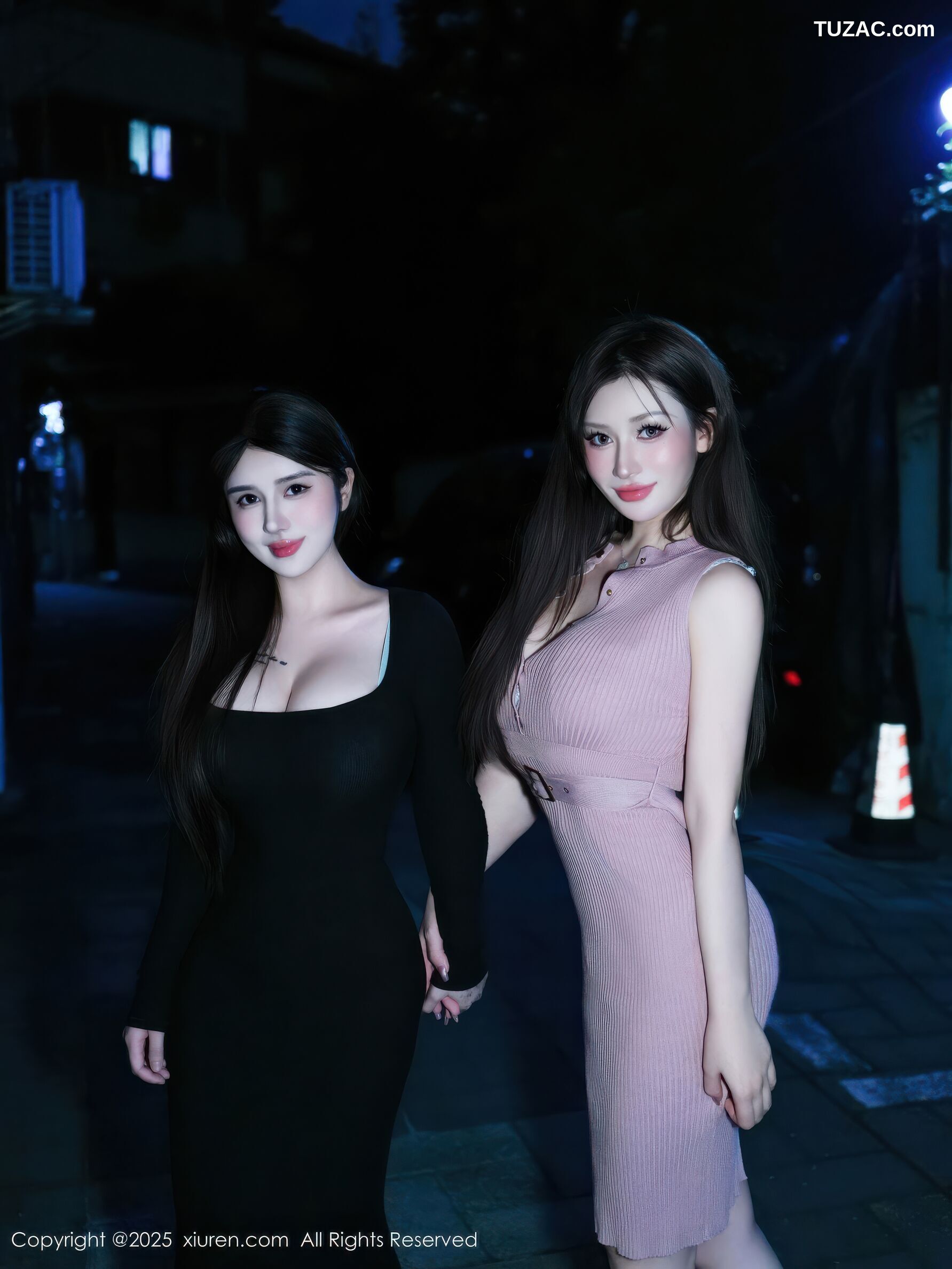 XiuRen秀人网-10933-蕾蕾醒了没-模特合集-夜色美臀美胸姐妹花-2025.10.31