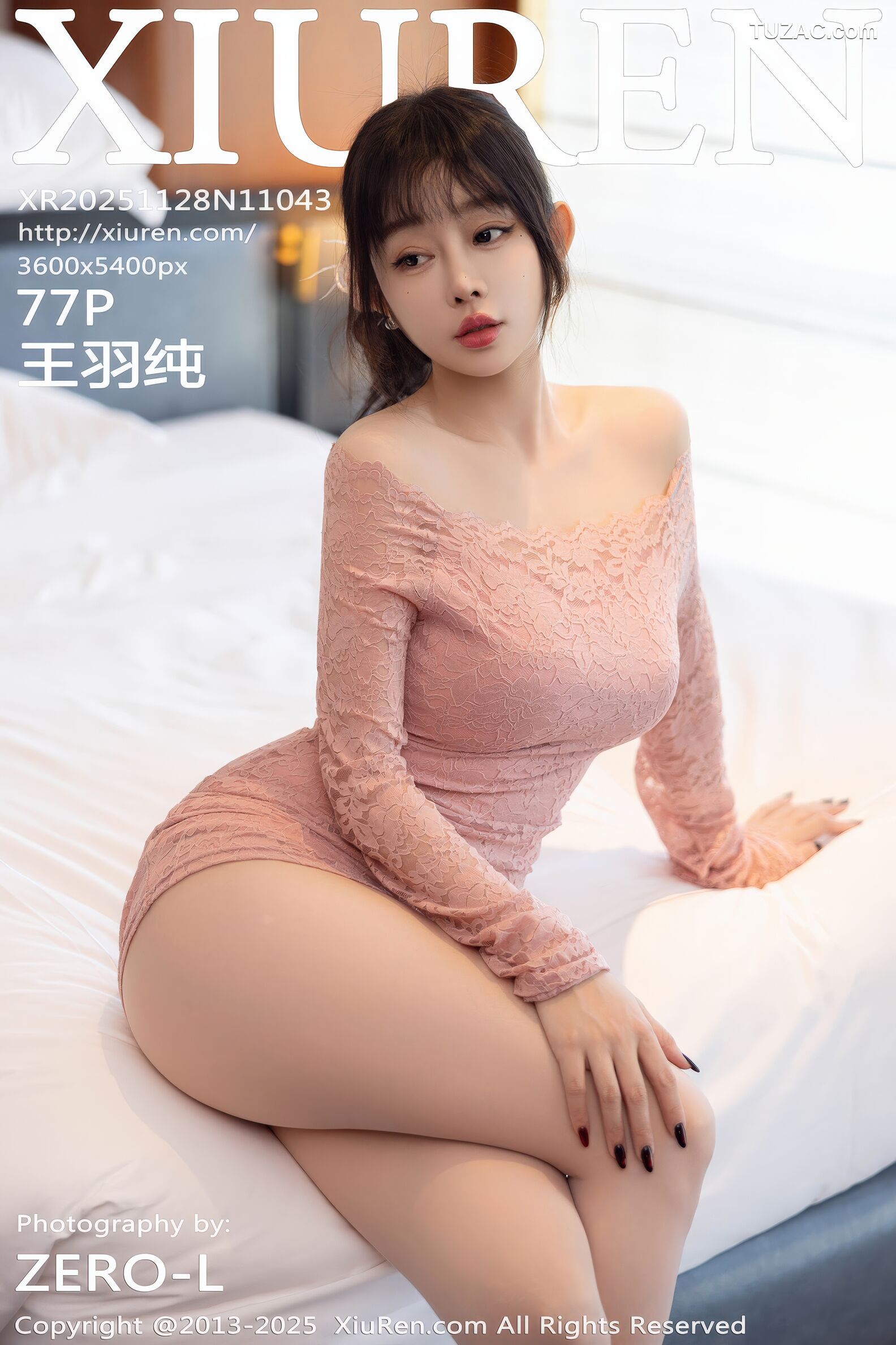 XiuRen秀人网-11043-王羽纯-淡粉连衣短裙诱人原色丝袜-2025.11.28