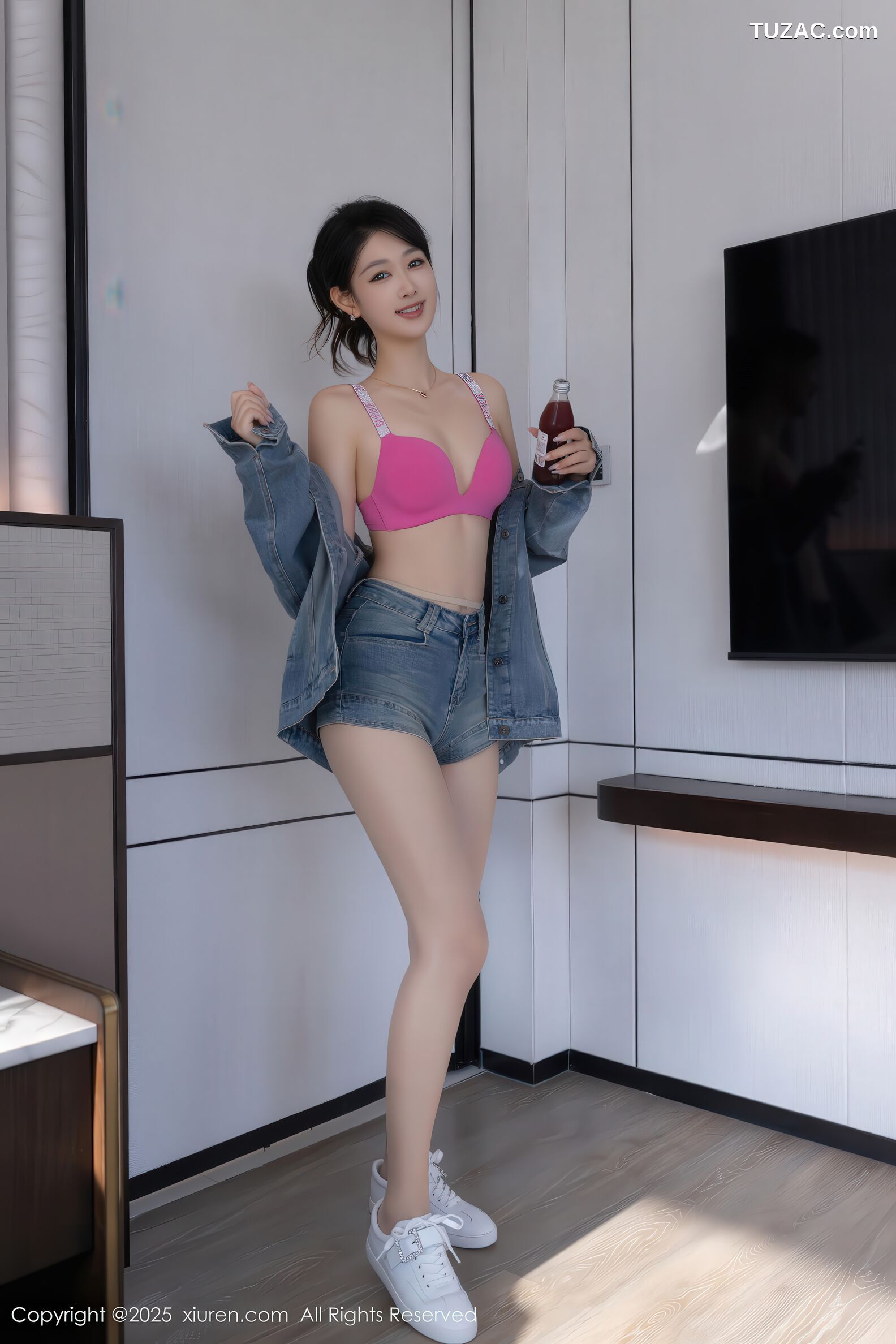XiuRen秀人网-11083-唐安琪-牛仔套装粉色内衣-2025.12.08