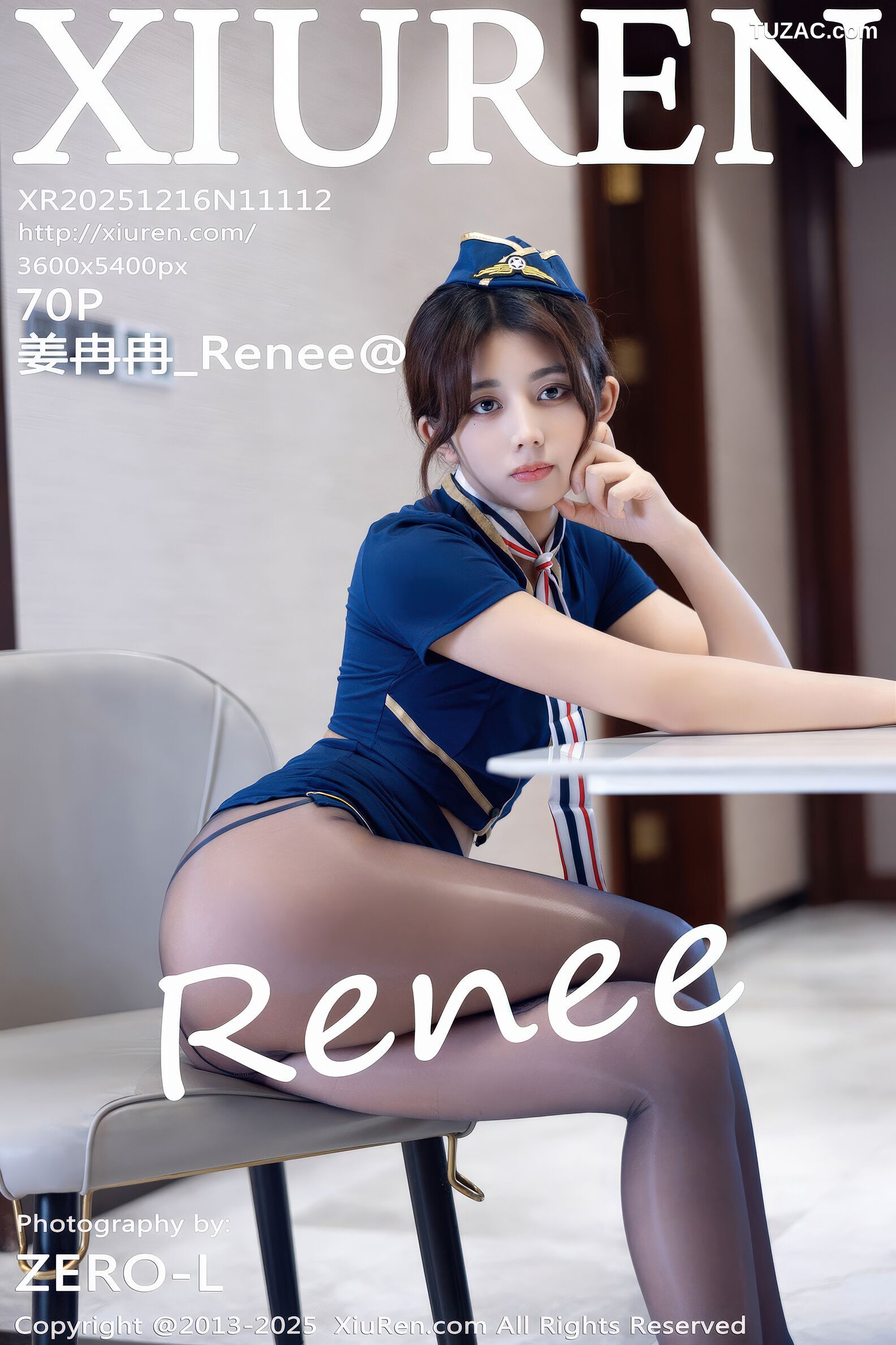 XiuRen秀人网-11112-姜冉冉_Renee-蓝色空姐制服短裙黑丝-2025.12.16