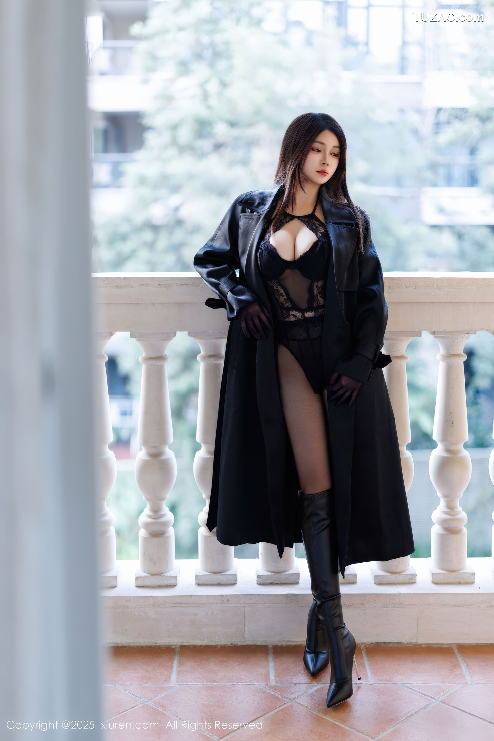 XiuRen秀人网-11114-凯竹-黑色皮大衣黑色情趣内衣-粉色内衣-2025.12.16