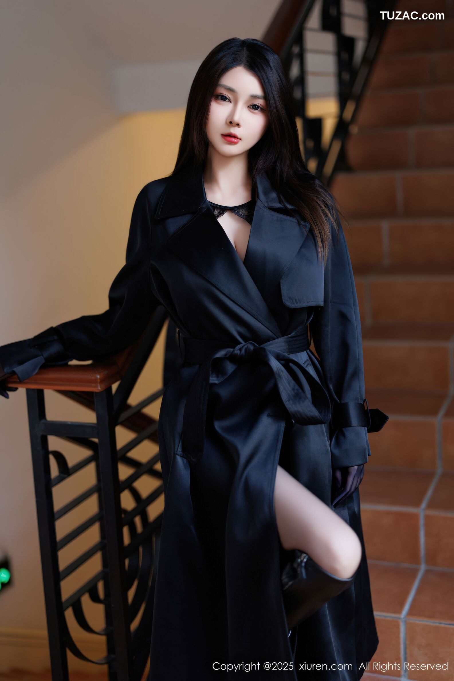 XiuRen秀人网-11114-凯竹-黑色皮大衣黑色情趣内衣-粉色内衣-2025.12.16