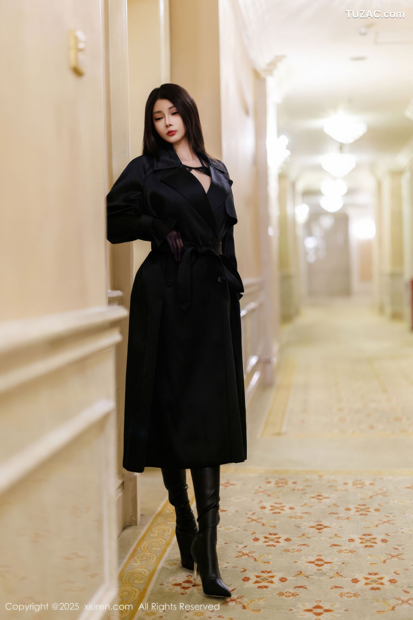 XiuRen秀人网-11114-凯竹-黑色皮大衣黑色情趣内衣-粉色内衣-2025.12.16